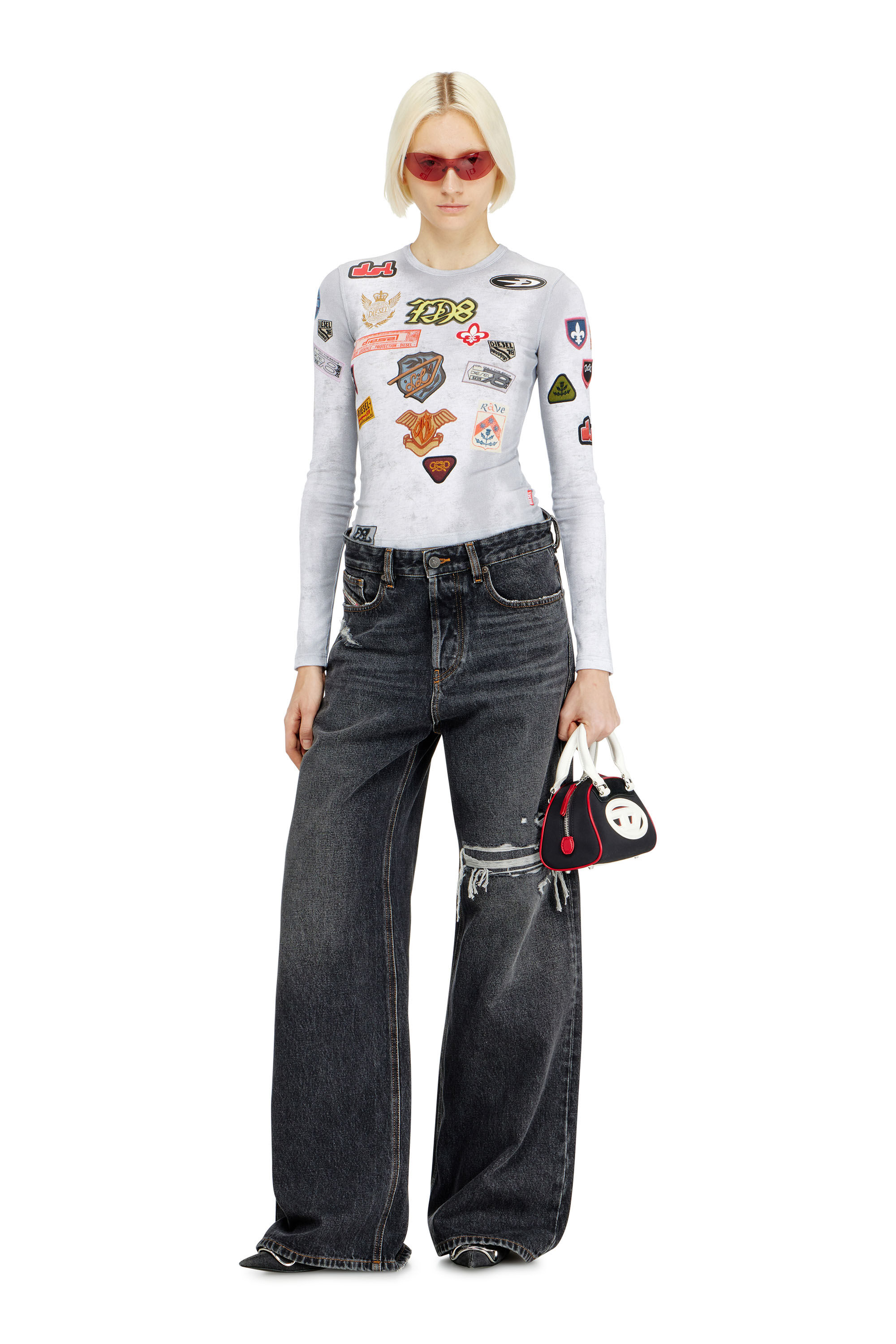 Diesel - Unisex's Relaxed Jeans 1996 D-Sire 007F6, Black/Dark grey - 1