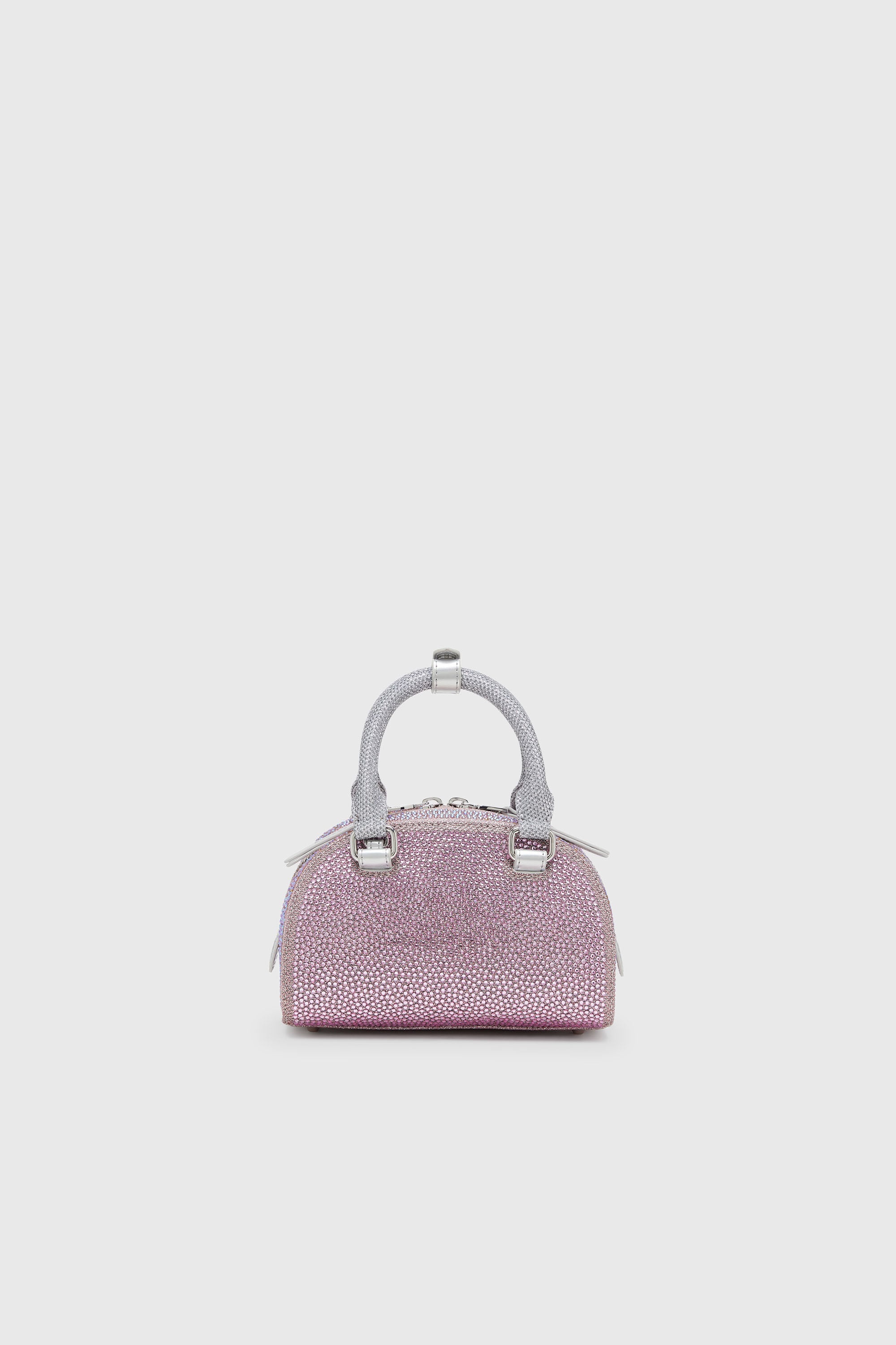 Diesel - 1DR DOME CROSSBODY, Woman's 1DR Dome - Small bowling bag in crystal Lurex in Pink - 2