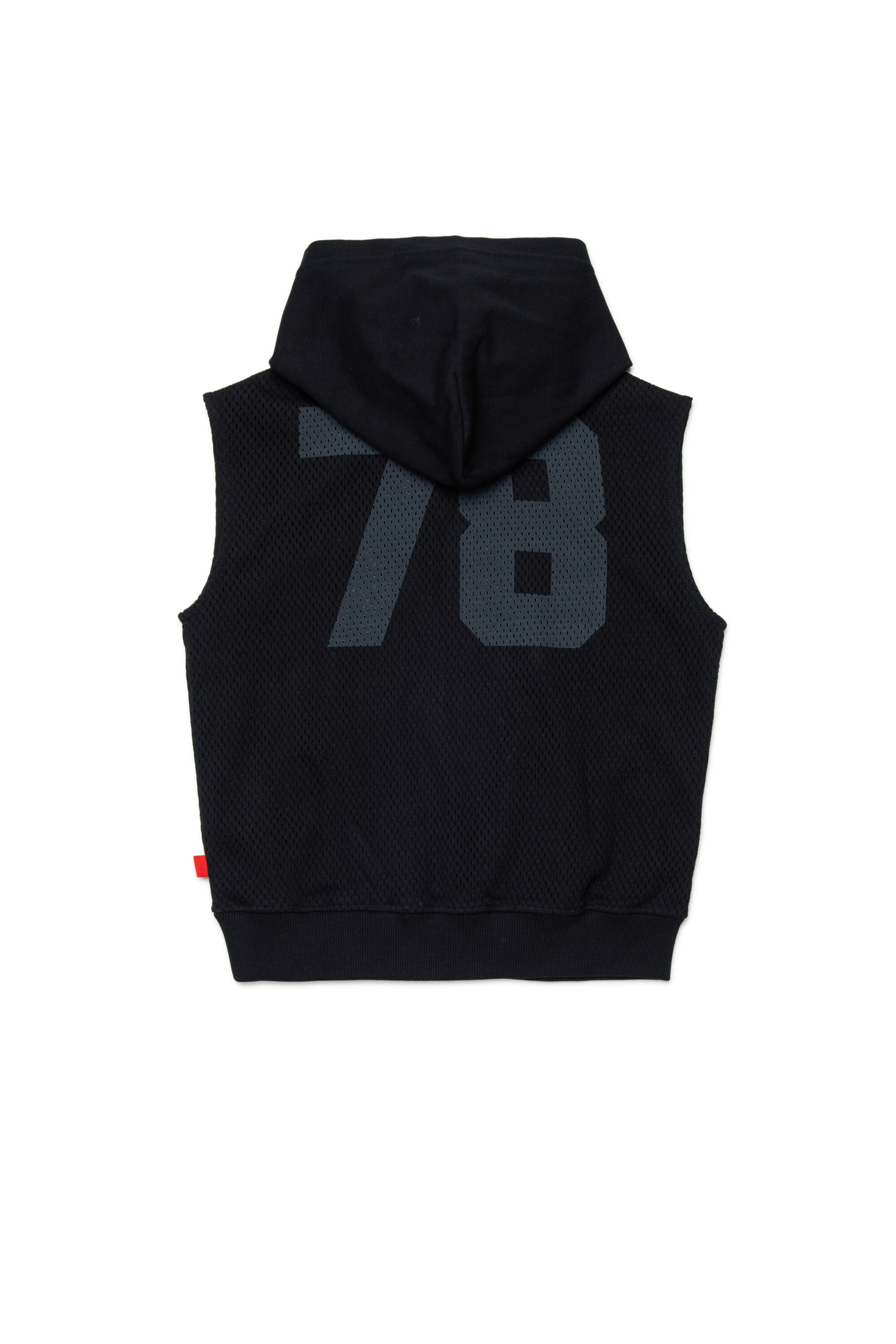 Diesel - SMESH OVER, Man's Sleeveless hoodie in cotton mesh in Black - 2
