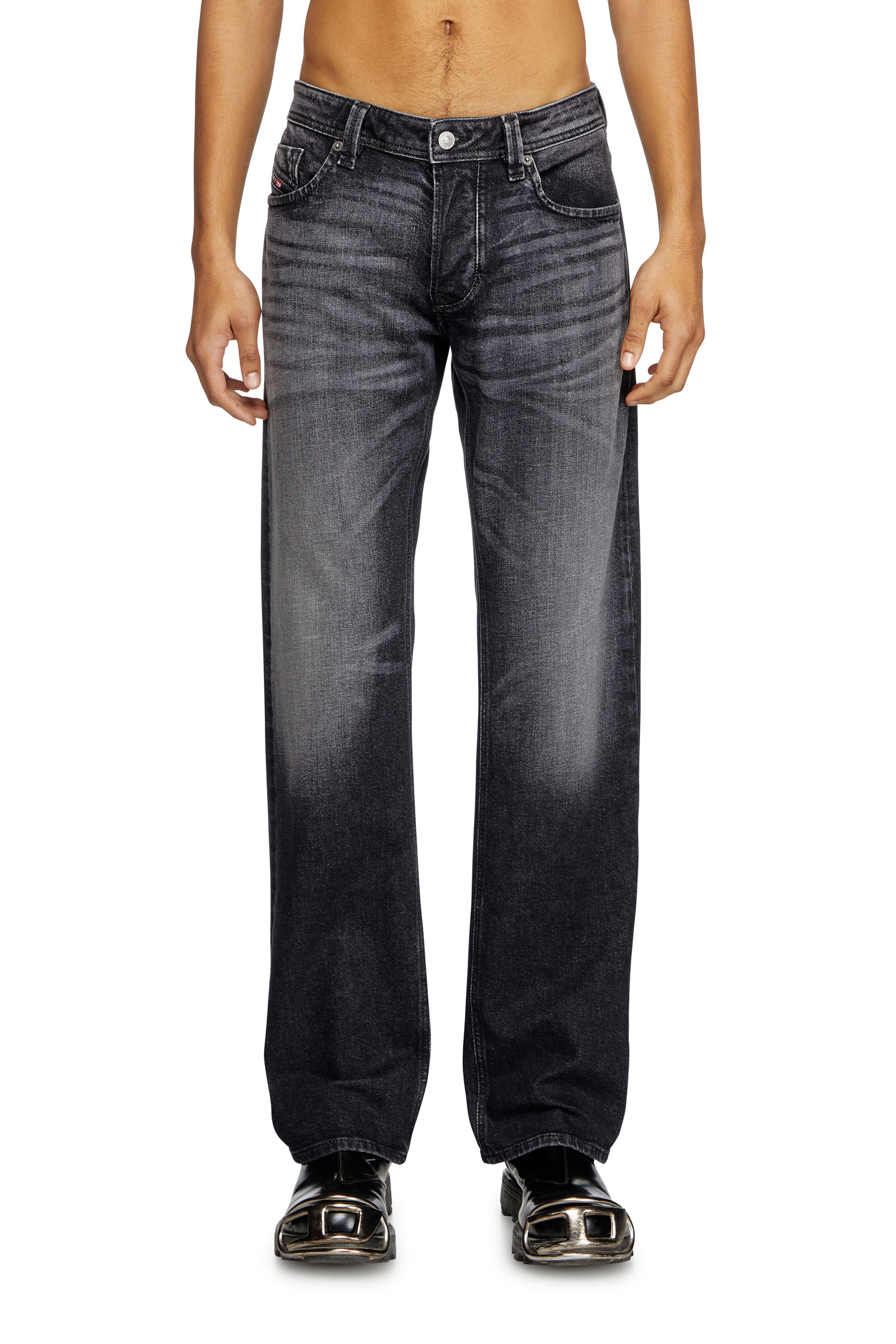 Diesel - Man's Regular Jeans 1985 Larkee 09L52, Black/Dark grey - 3