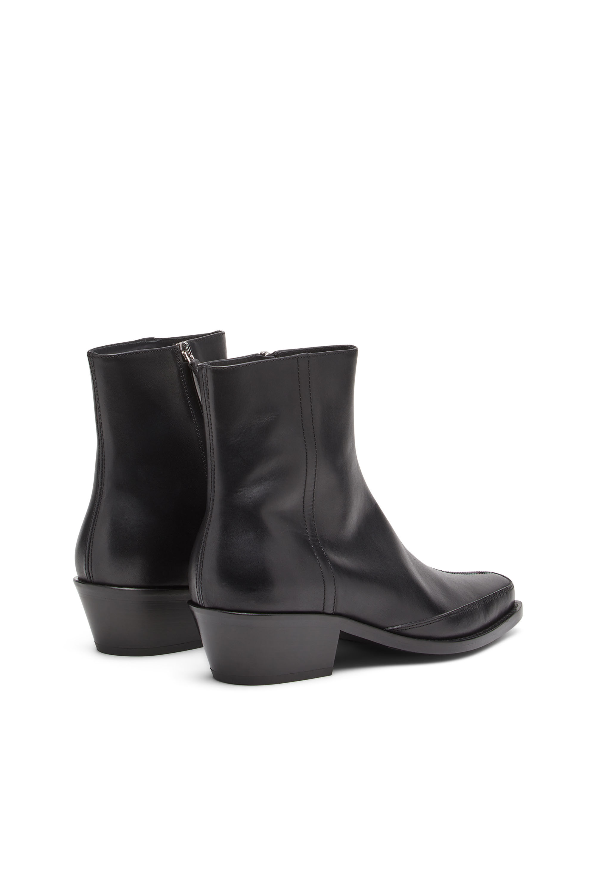 Square-toe leather ankle boots | Diesel