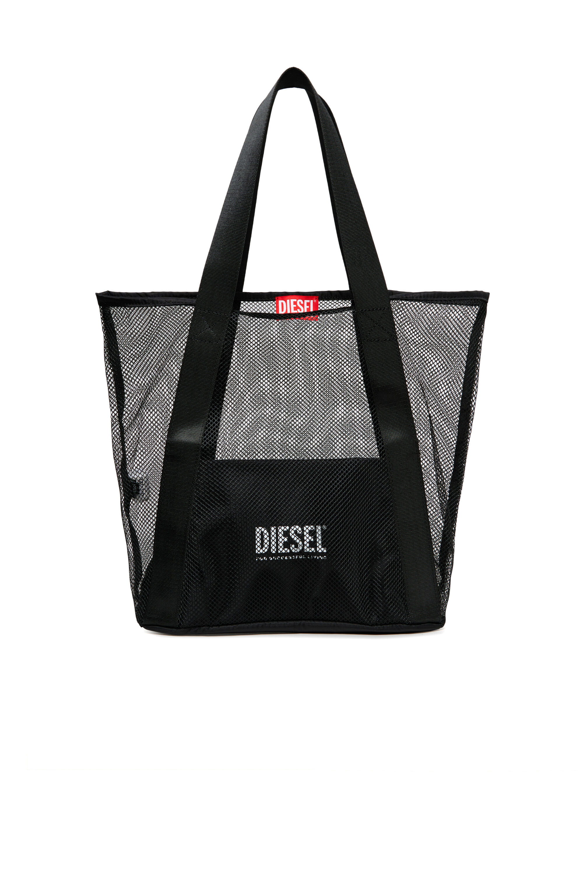 Diesel - WAPYS, Woman's WAPYS-Tote bag in nylon mesh in Black - 1