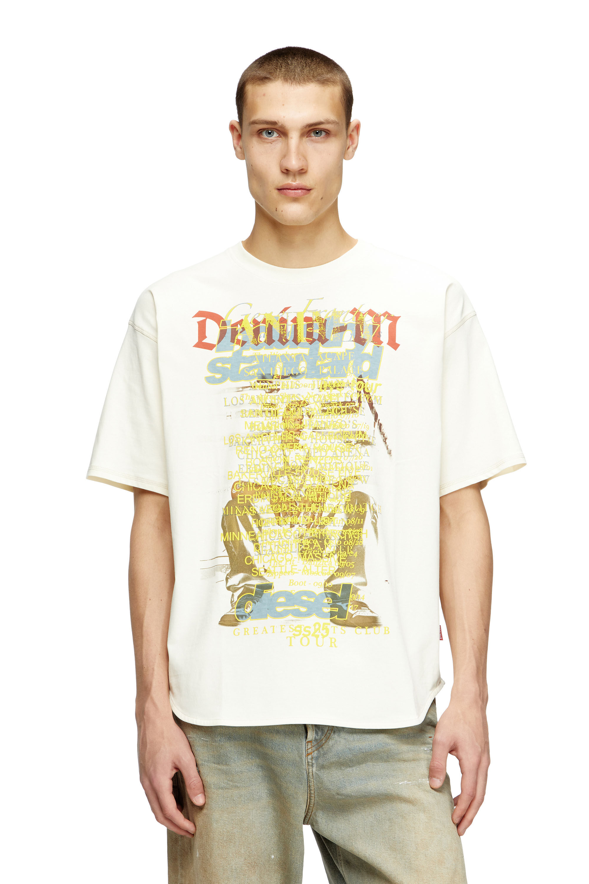 Diesel - T-BIX-AA, Unisex's T-shirt with lyrics print in White - 3