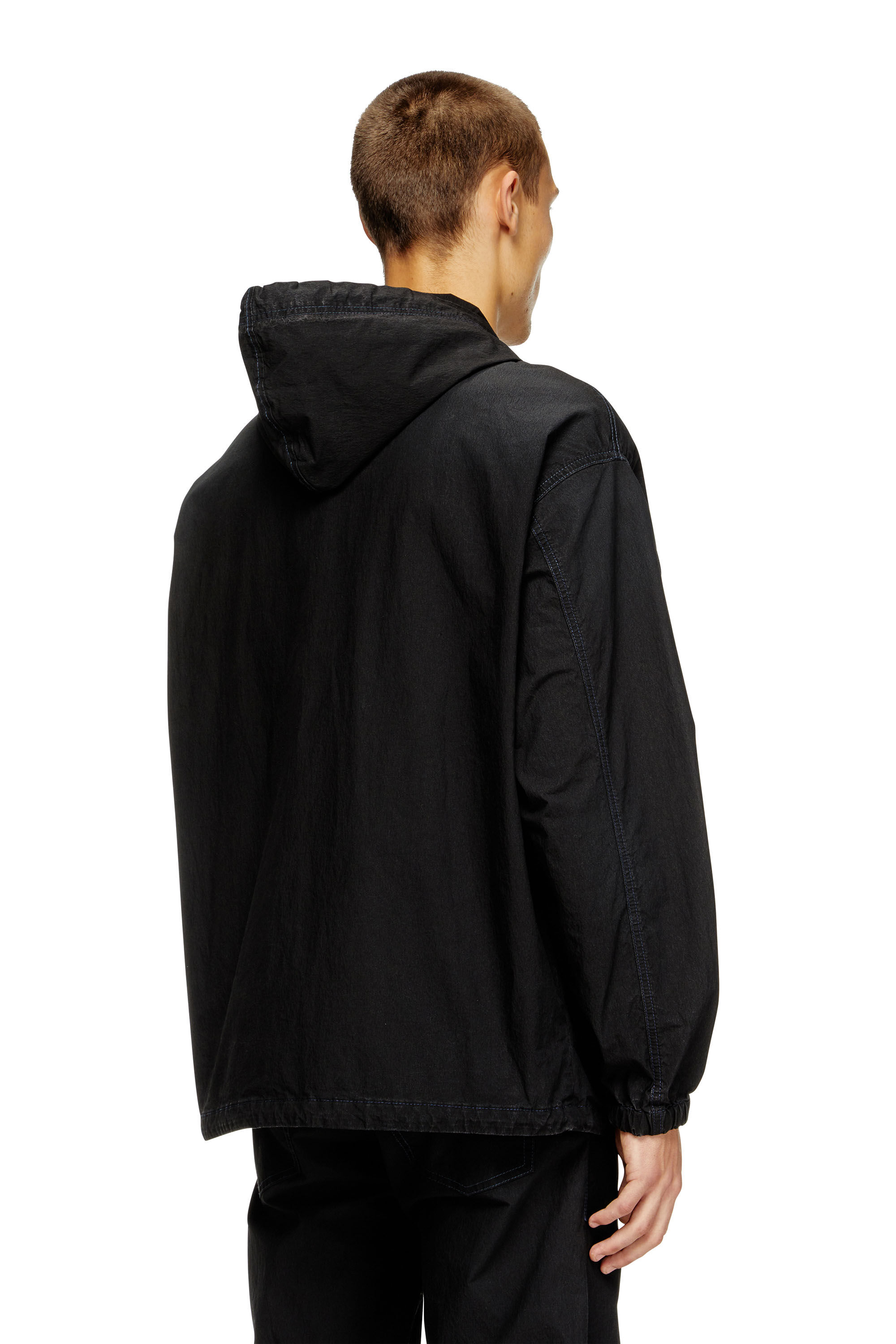 Diesel - D-WYNNY JOGG, Man's Hooded technical JoggJeans jacket in Black/Dark grey - 4