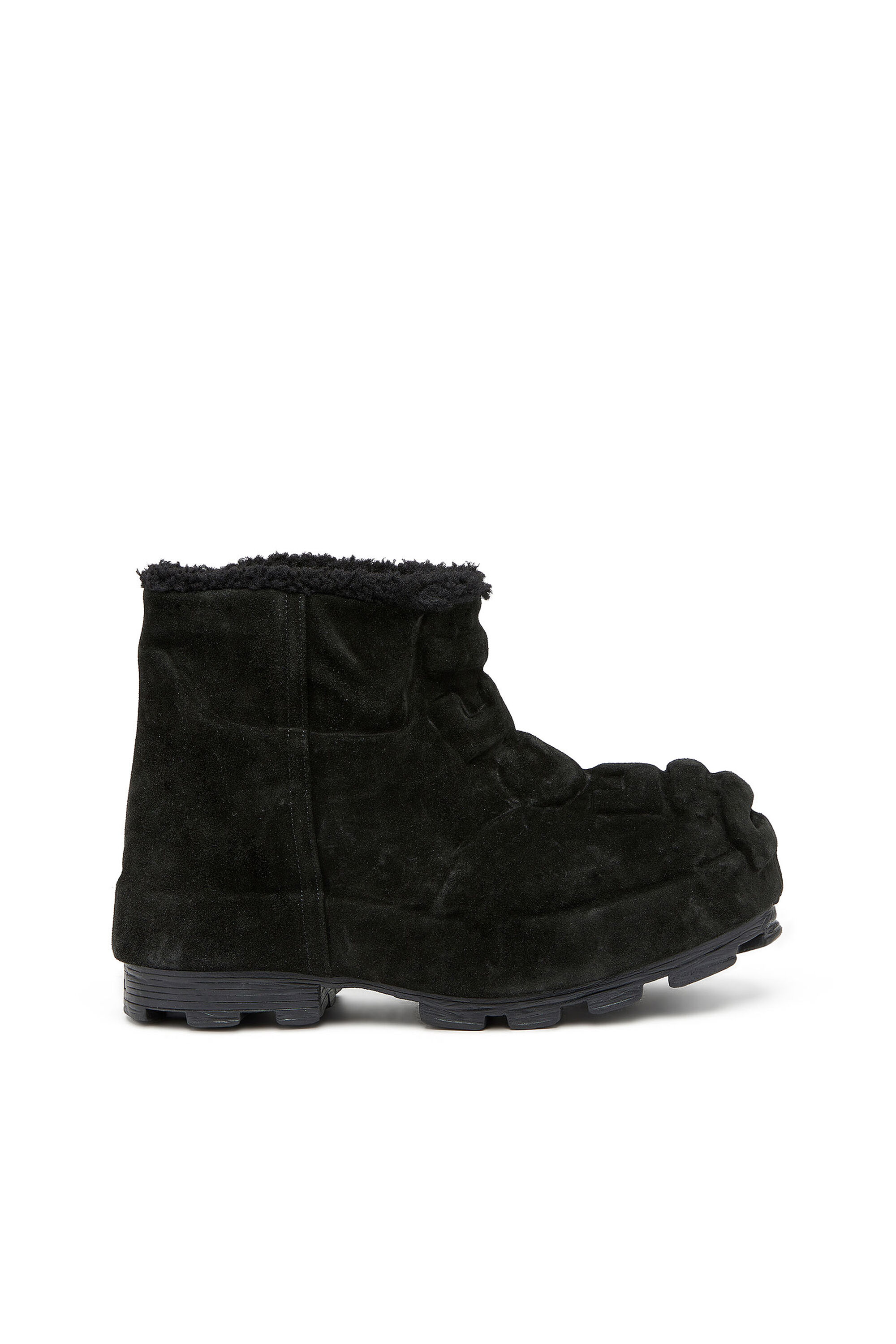 Women s D Hammer Suede ankle boots with embossed logo Black Diesel