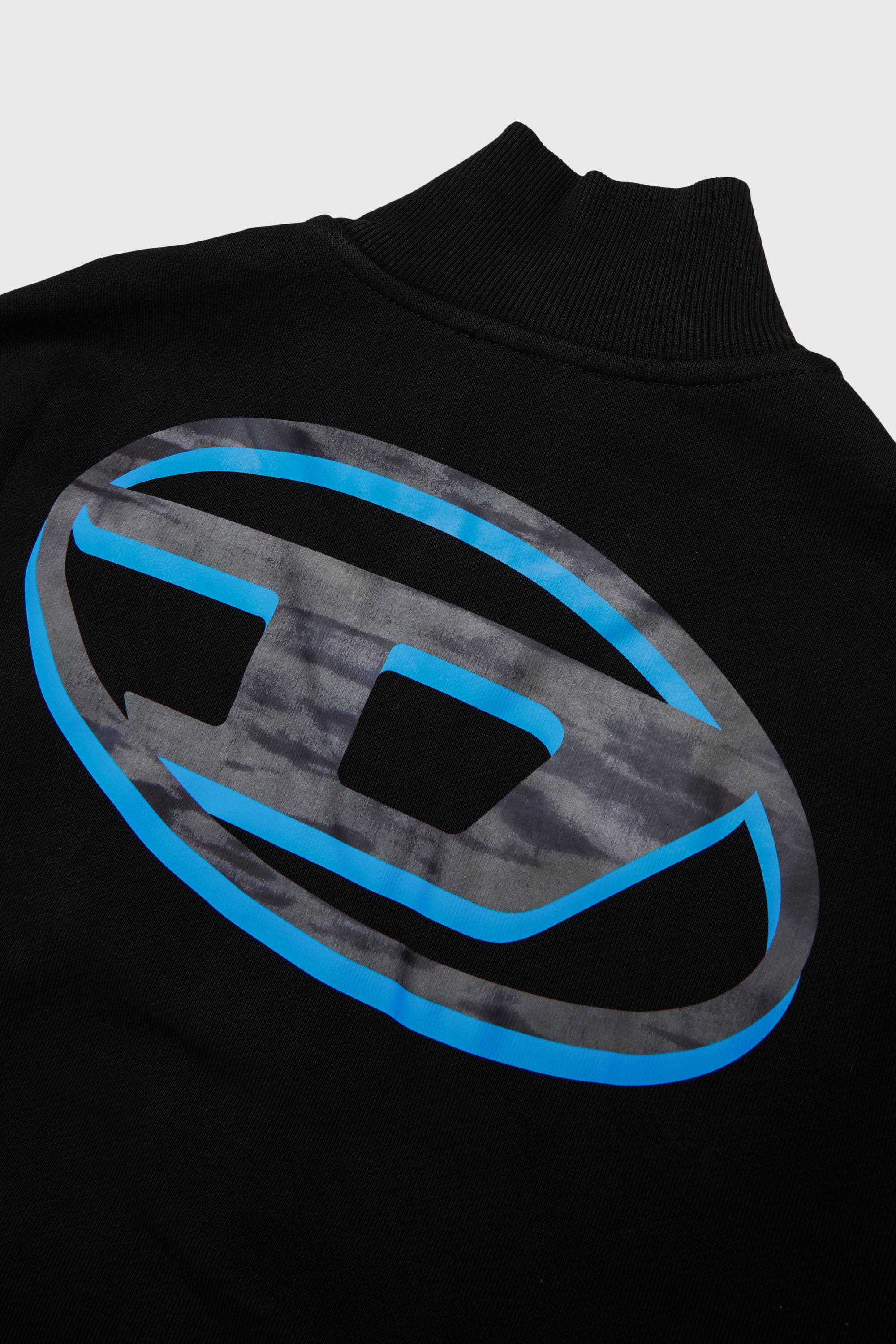 Diesel - SVELLYZIP OVER, Man's Zip-up sweatshirt with two-tone Oval D print in Black - 4