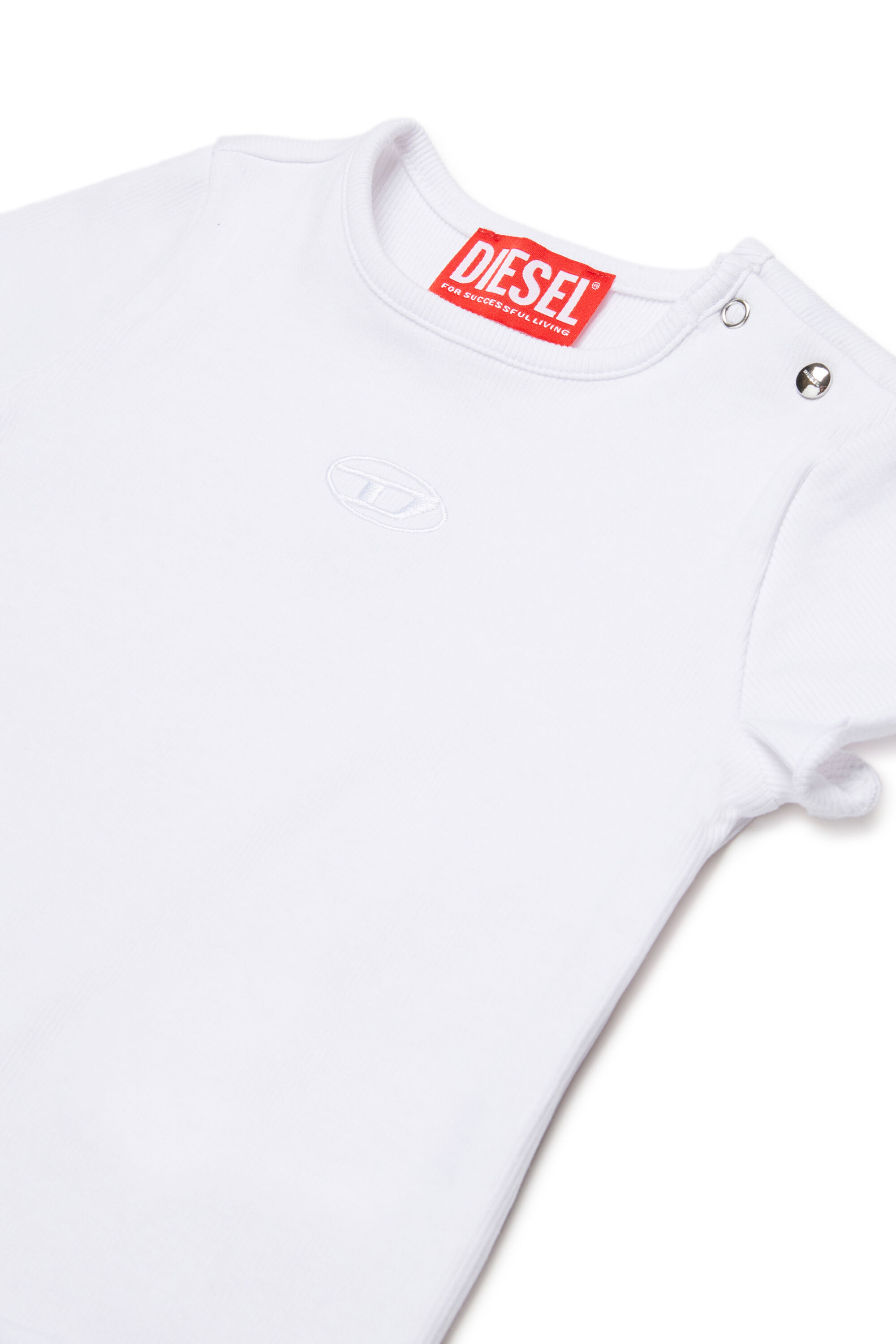 Diesel - TASPYB, Woman's T-shirt with frilled hems in White - 3