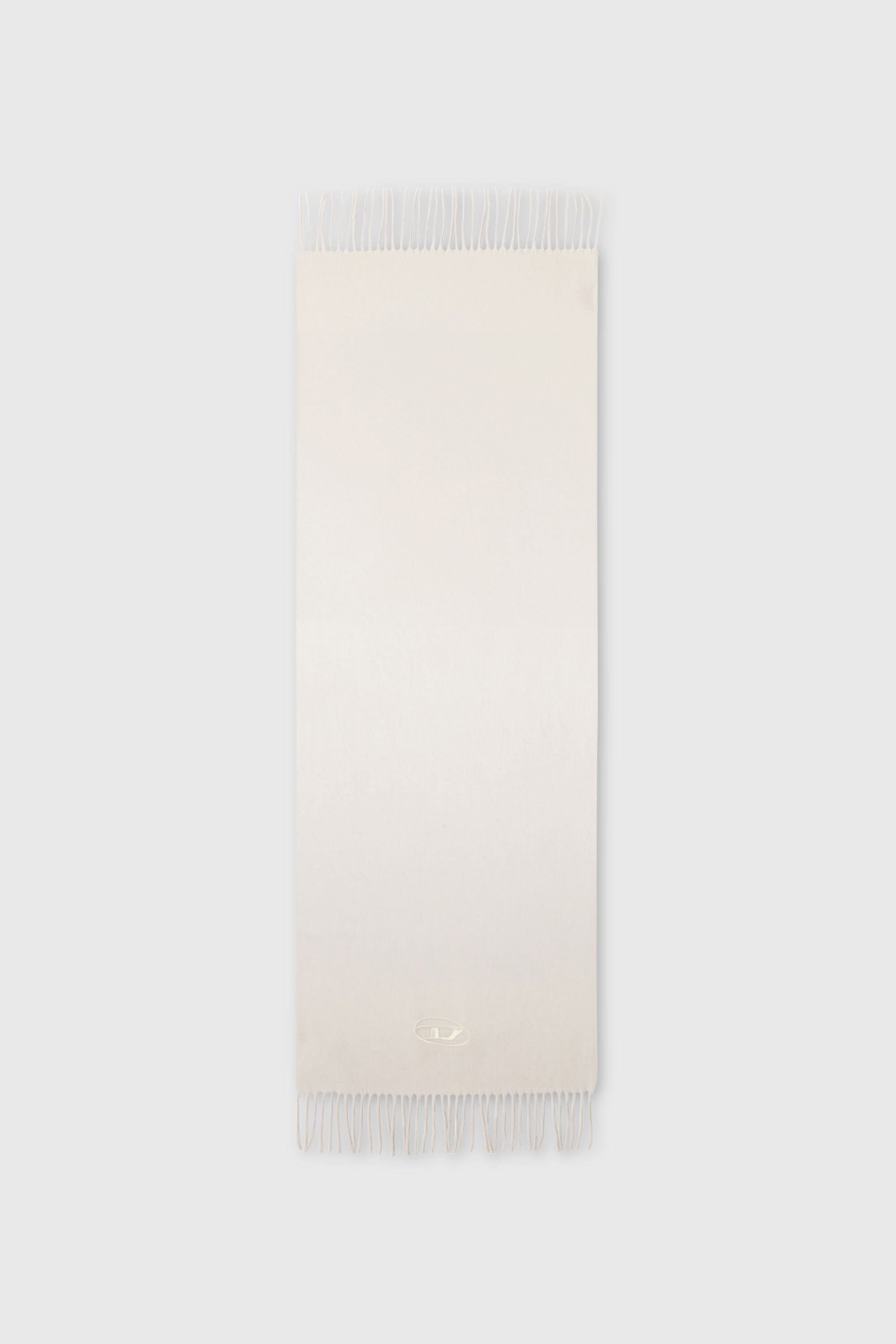 Diesel - S-IMON-D-LONG, Unisex's Wool-blend scarf with fringed edges in White - 2
