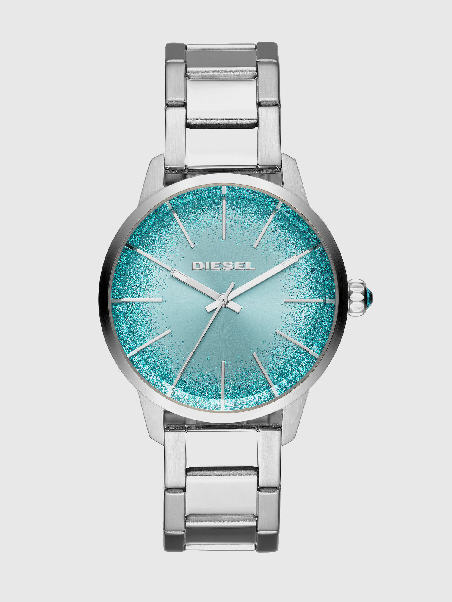 DZ5574 Woman Castilla silver tone watch with blue dial Diesel