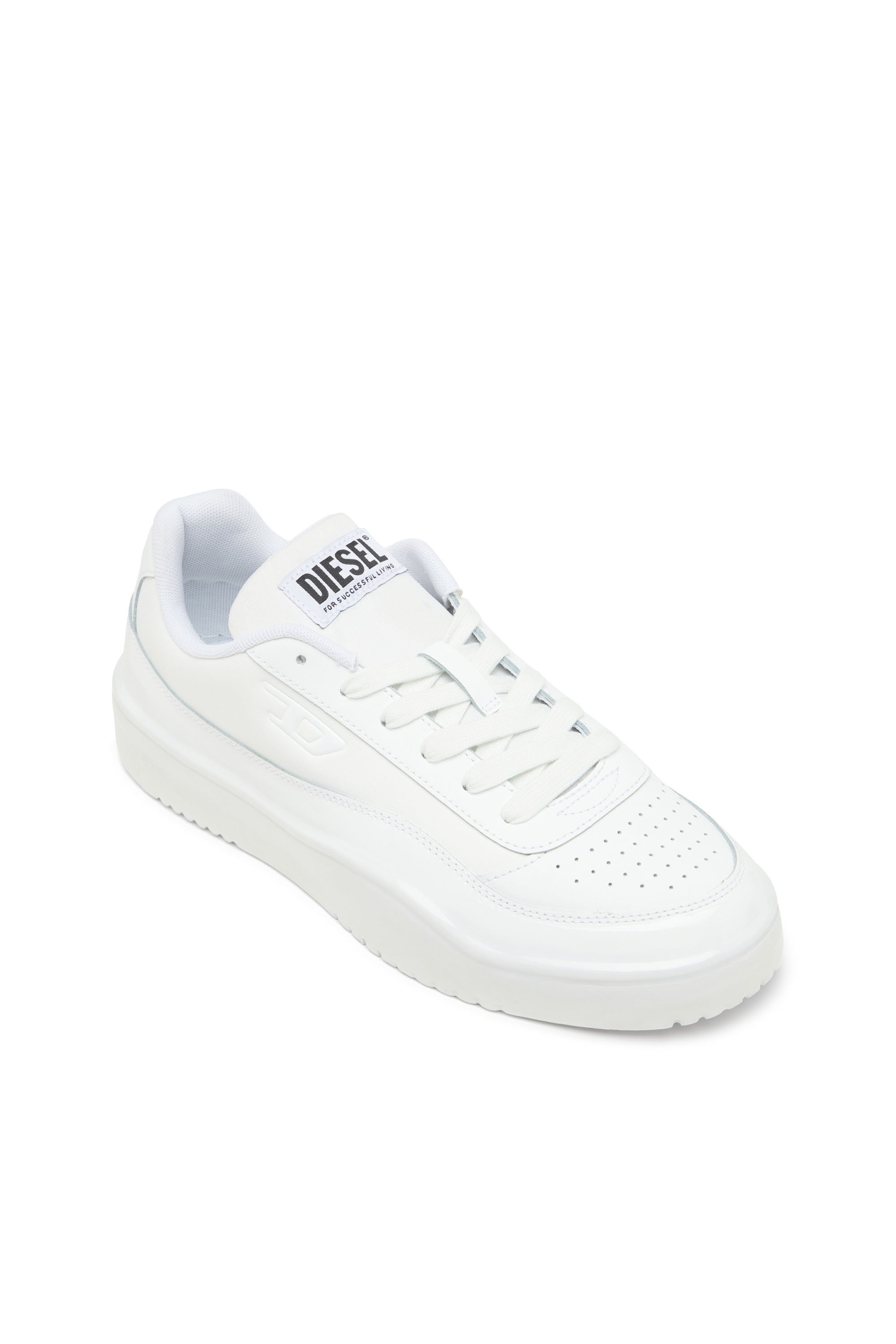 Diesel - S-TRACKER-D LOW, Man's Silicone-dipped leather sneakers in White - 6