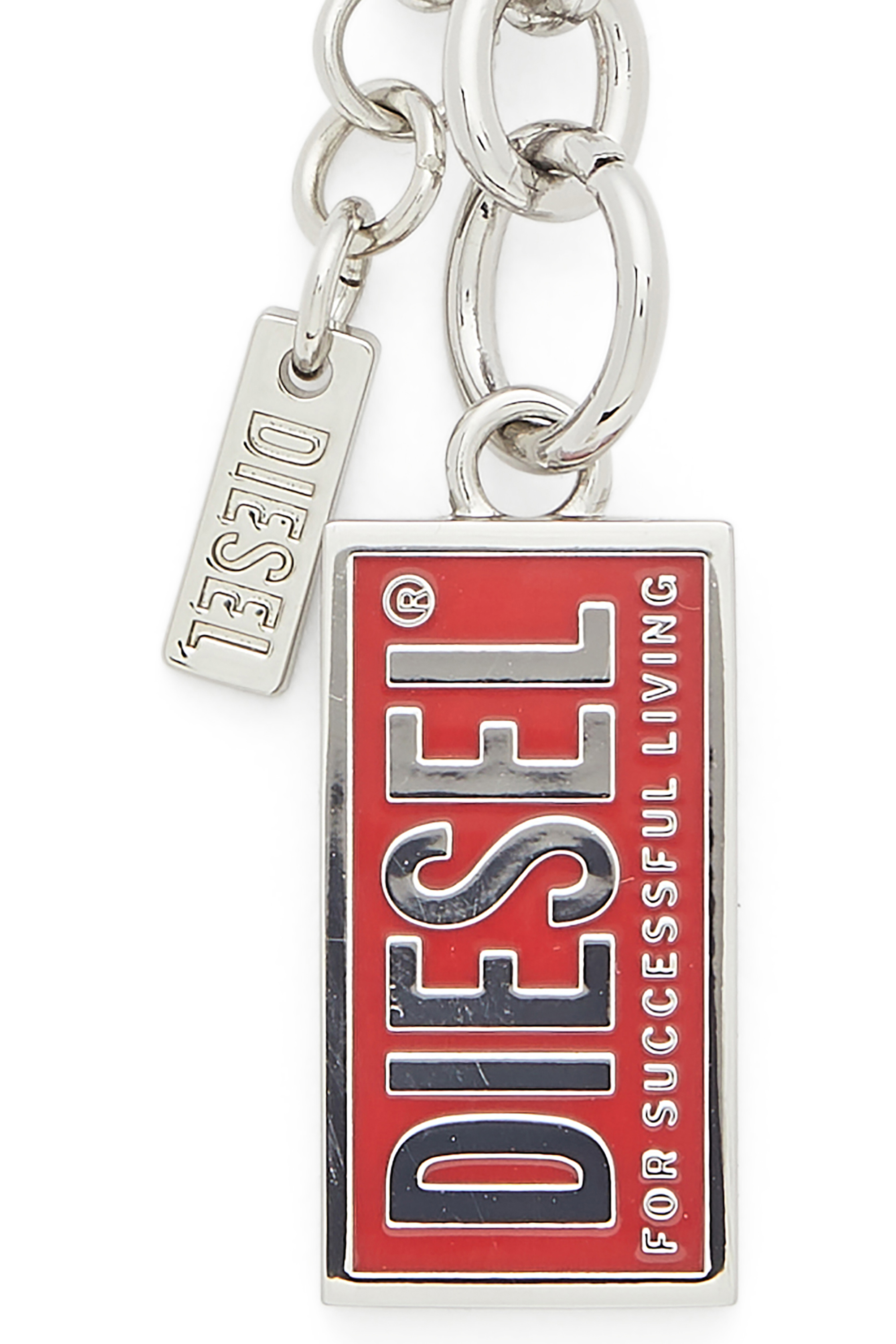 Diesel - CHARM-BISCOTTO, Woman's Metal keyring with Biscotto logo charm in Silver - 3
