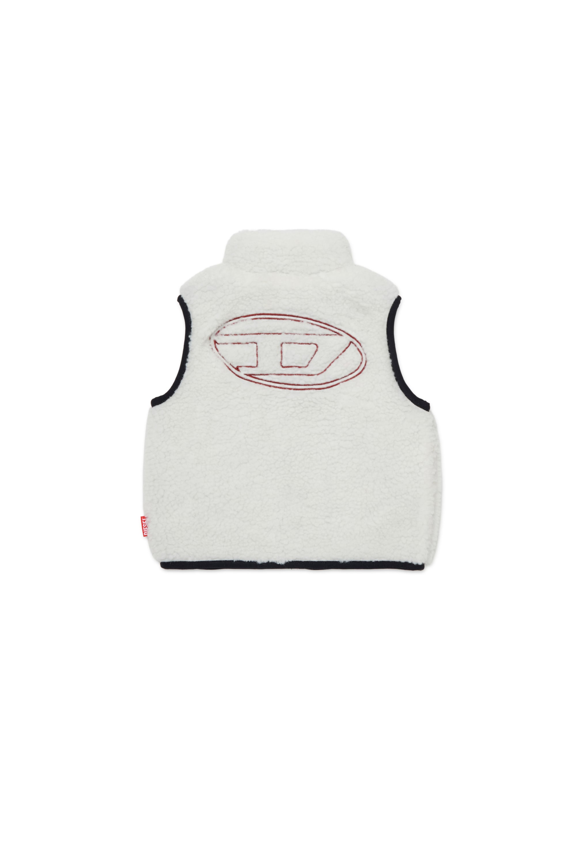 Diesel - JSEARB, Man's Colour-block vest in teddy fleece and nylon in White - 2