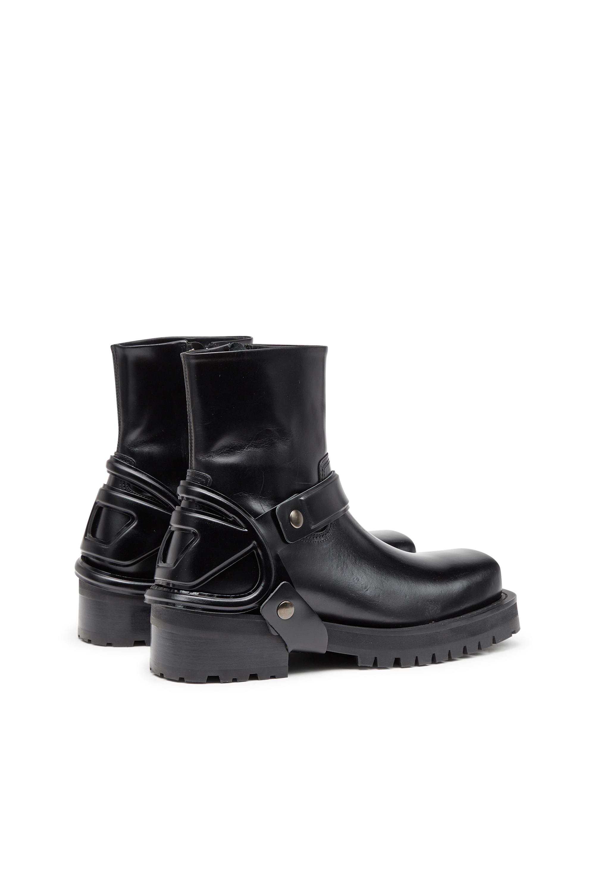 Diesel - D-TEXAN CH, Man's D-Texan-Harness boots in polished leather in Black - 3