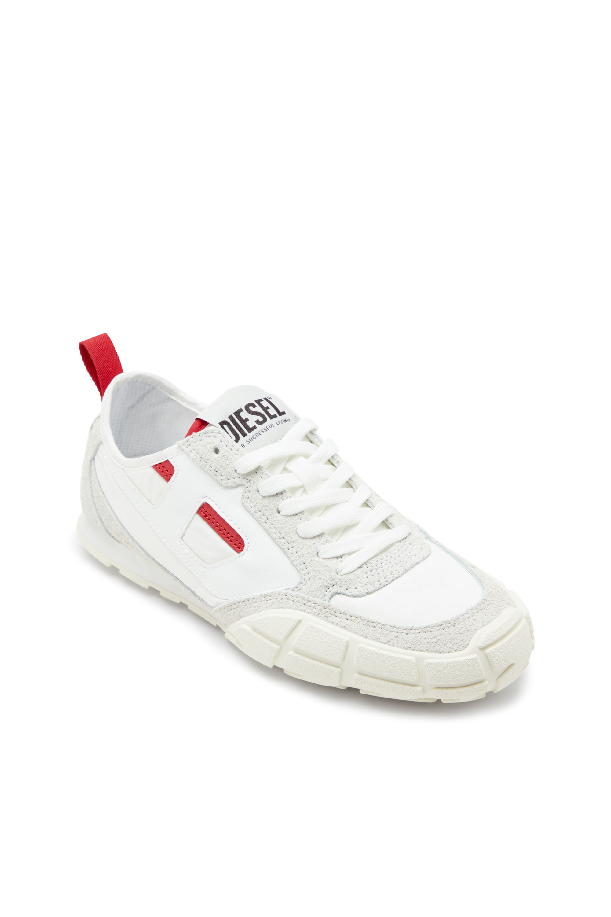 Diesel - S-PAGODHA LOW W, Woman's S-Pagodha-Sneakers in leather, suede and ripstop in White/Red - 6