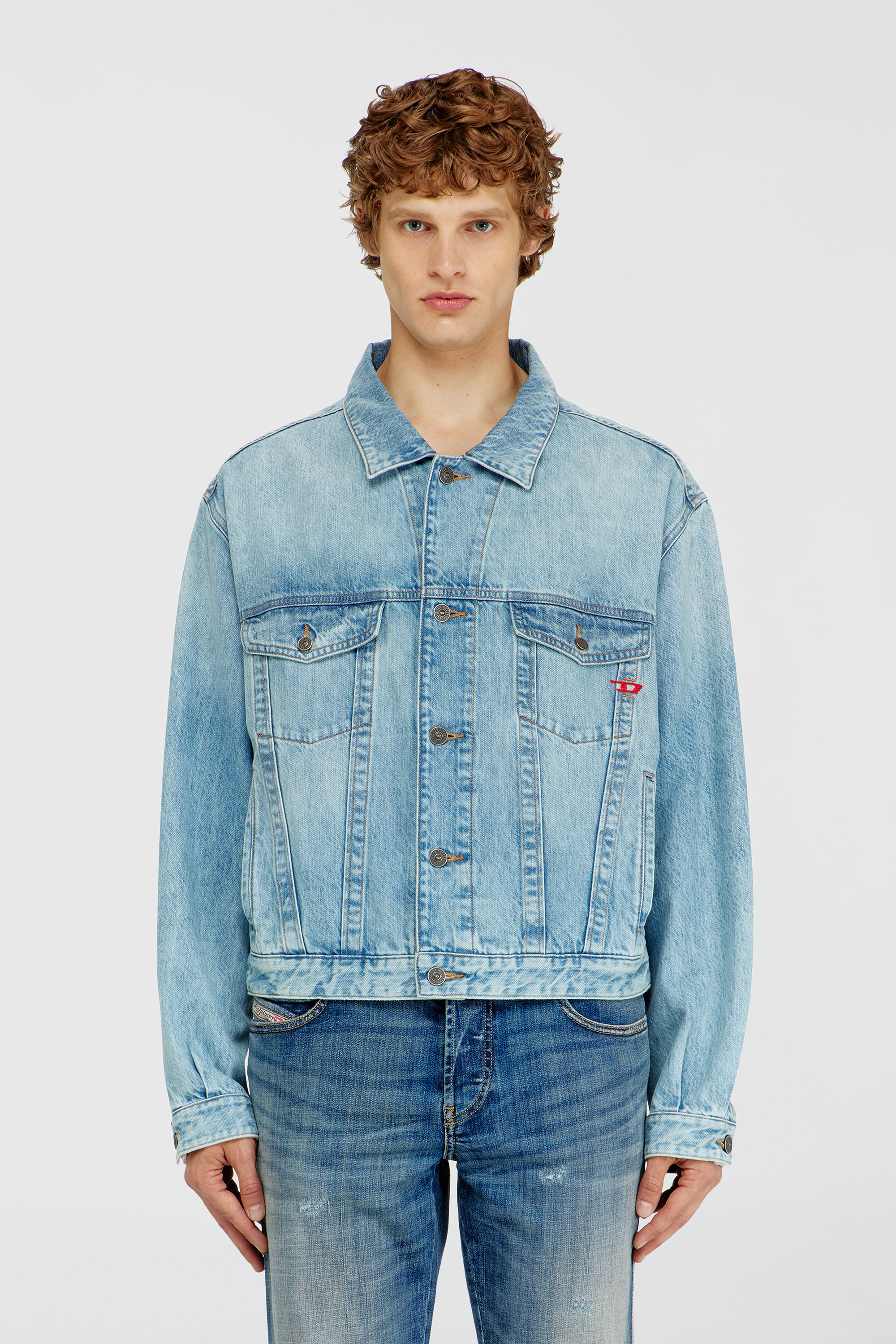 Diesel - D-RANGER, Unisex's Trucker jacket in denim in Light Blue - 2