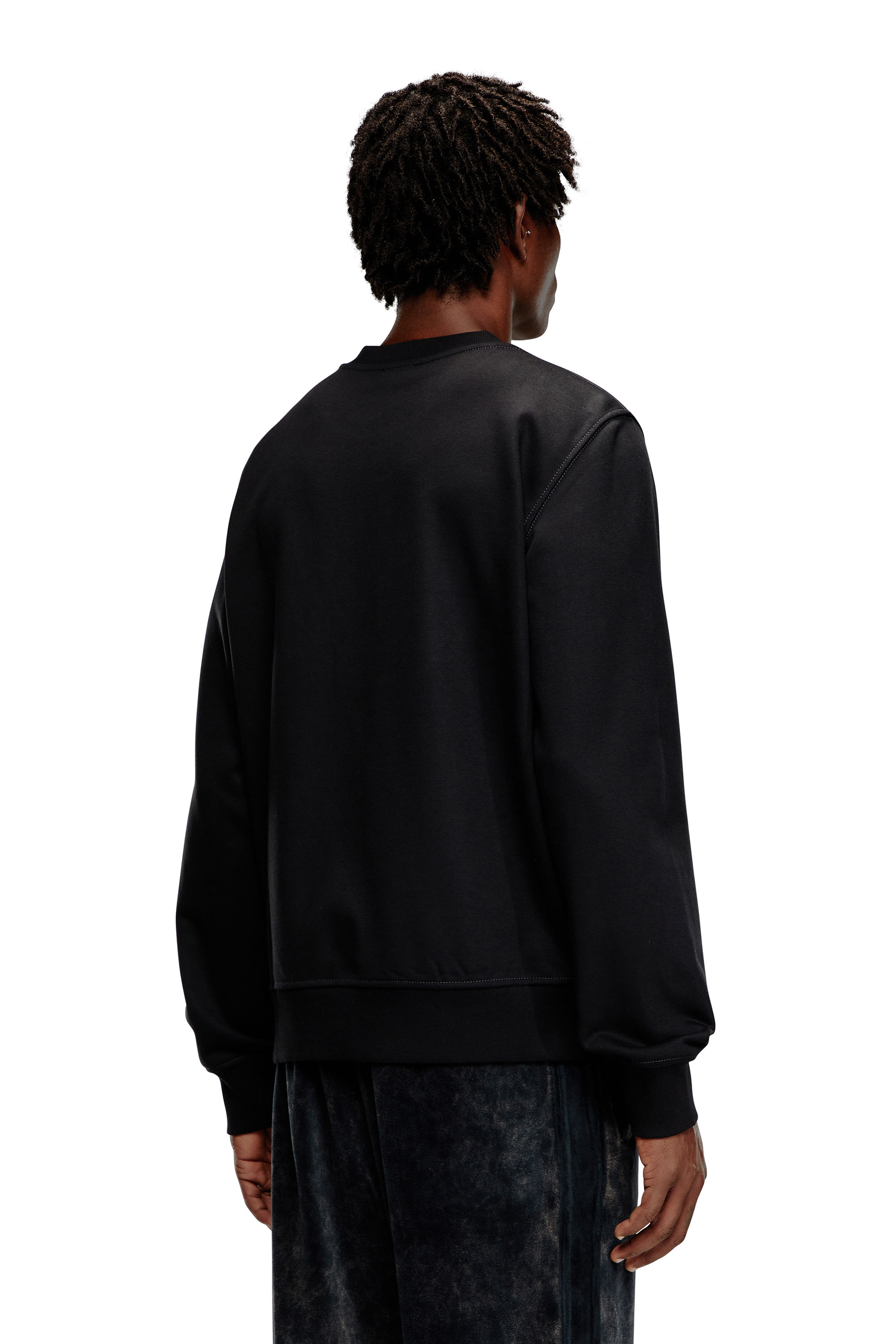 Diesel - S-GINN-K43, Man Sweatshirt with logo print in Black - Image 4
