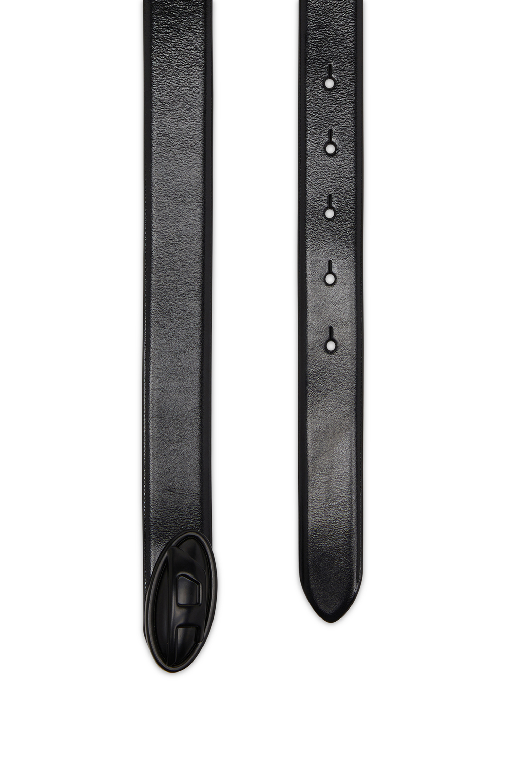 Diesel - B-DD, Woman's 2.4 cm leather belt with Oval D buckle in Black - 2