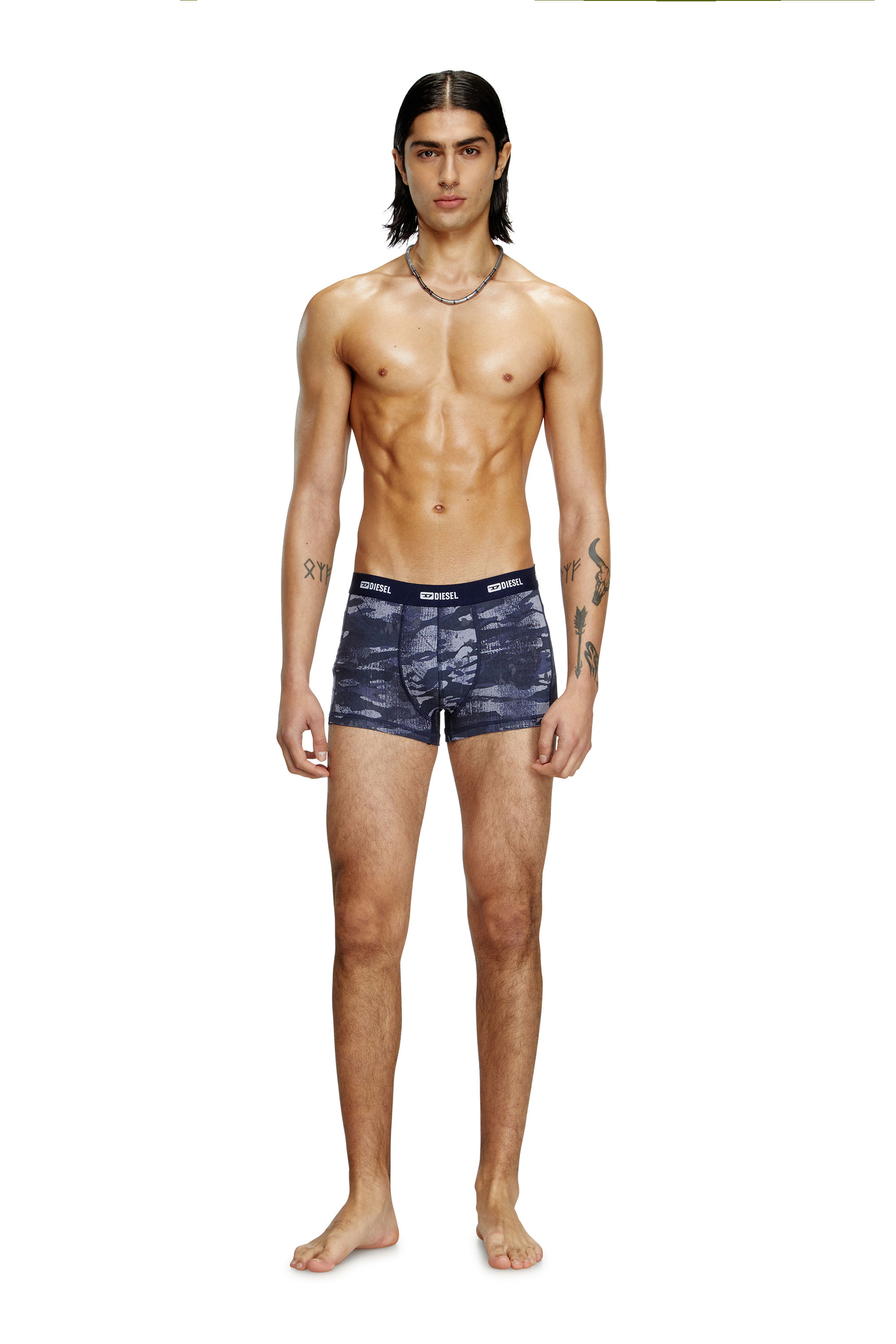 Diesel - DAMIEN-UTLT-3PACK, Man's 3-pack of boxer briefs plain and camo in Black/Blue - 3