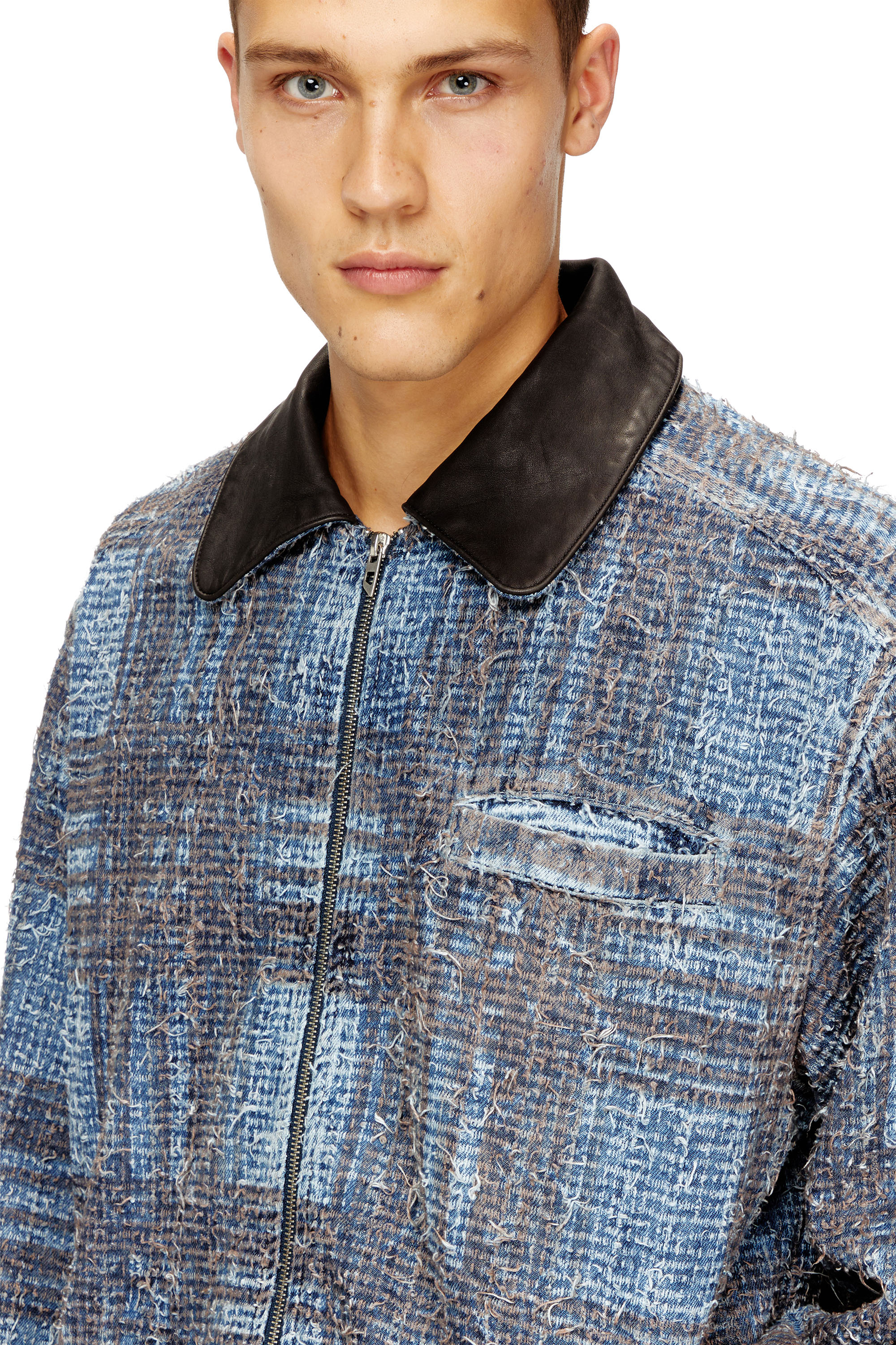 Diesel - D-IVAR-S1, Man's Jacket in graphic bouclé denim in null - 4