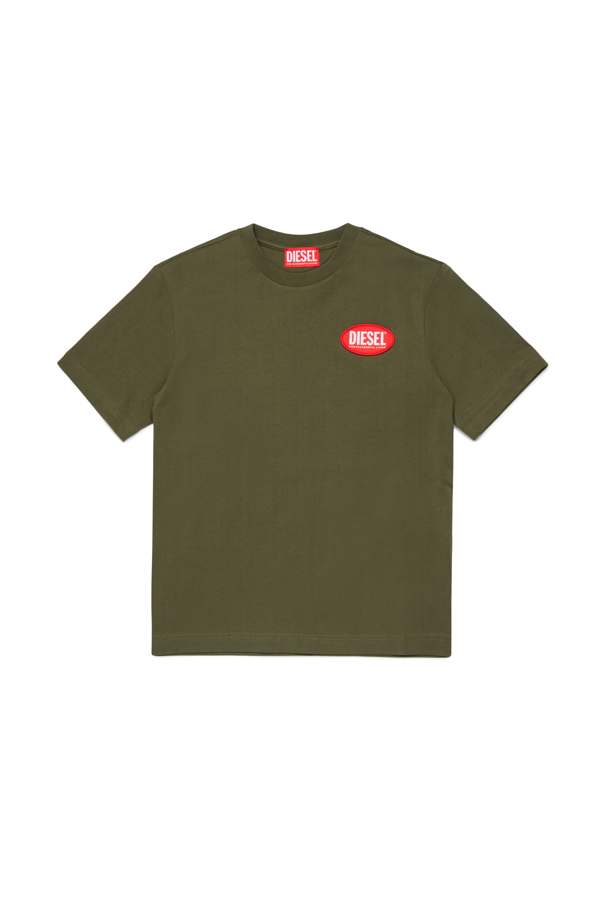 Diesel - TPATCH OVER, Man's Cotton T-shirt with patch in Green - 1