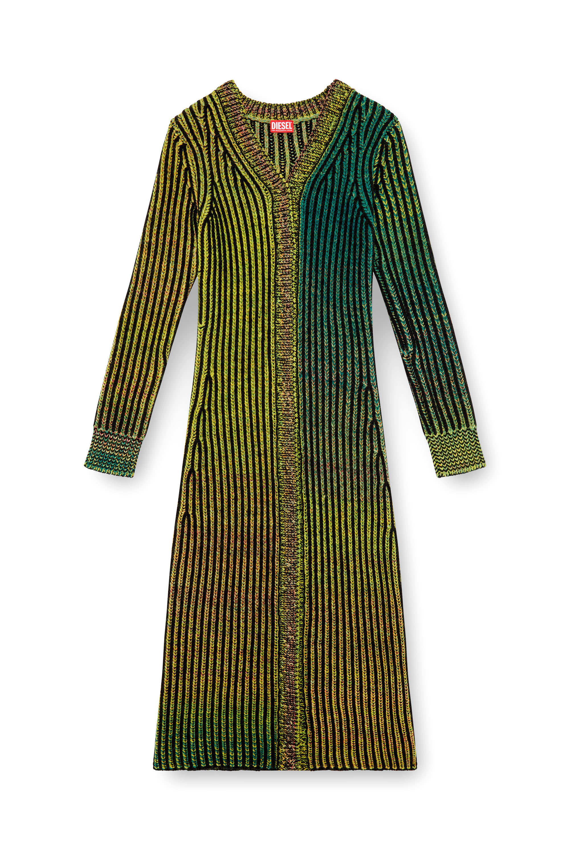 Diesel - M-ORIS, Woman Coatigan in dégradé knit in Green - Image 2