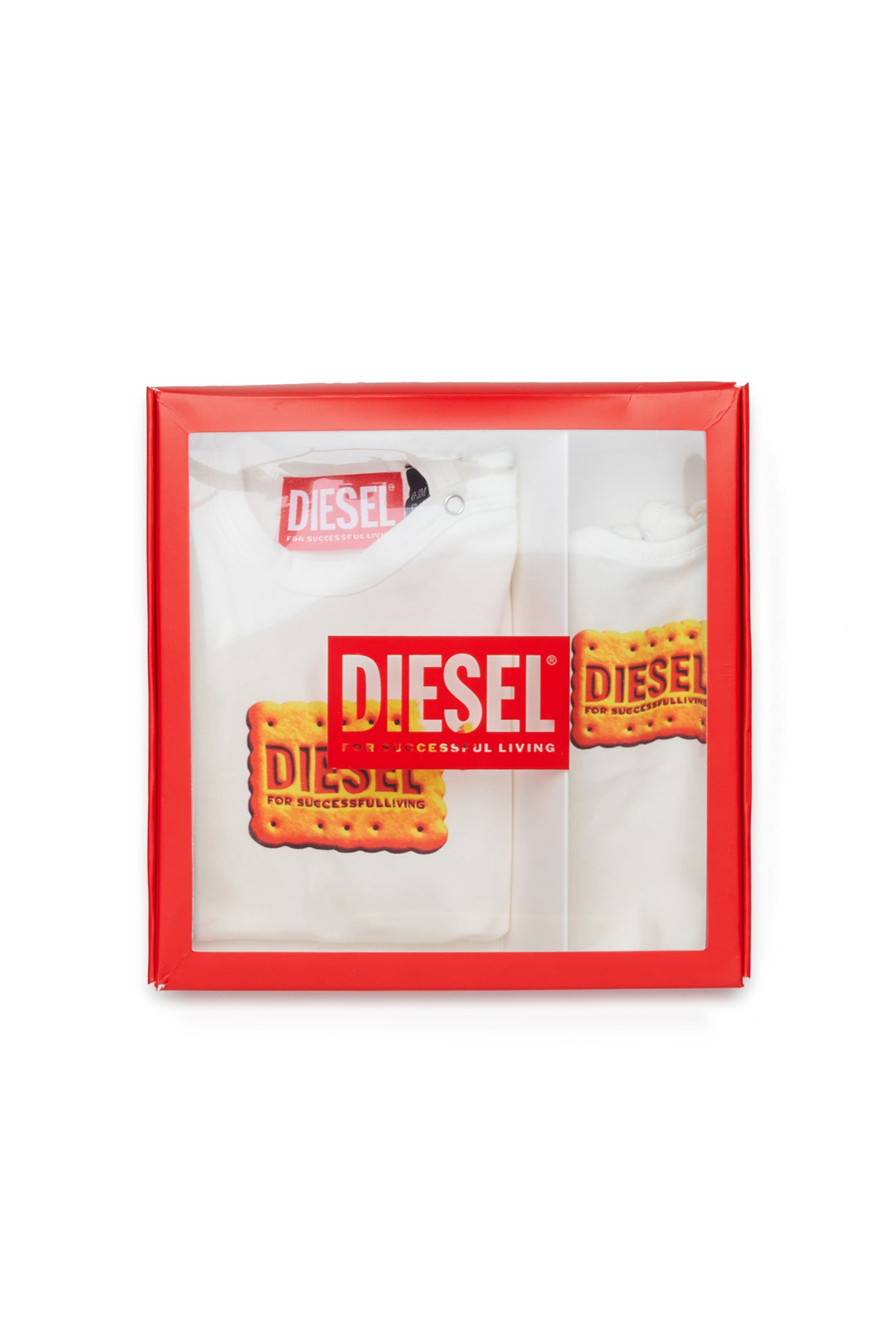 Diesel - UPPYBOX-NB, Unisex's Newborn set with logo biscuit print in White - 4
