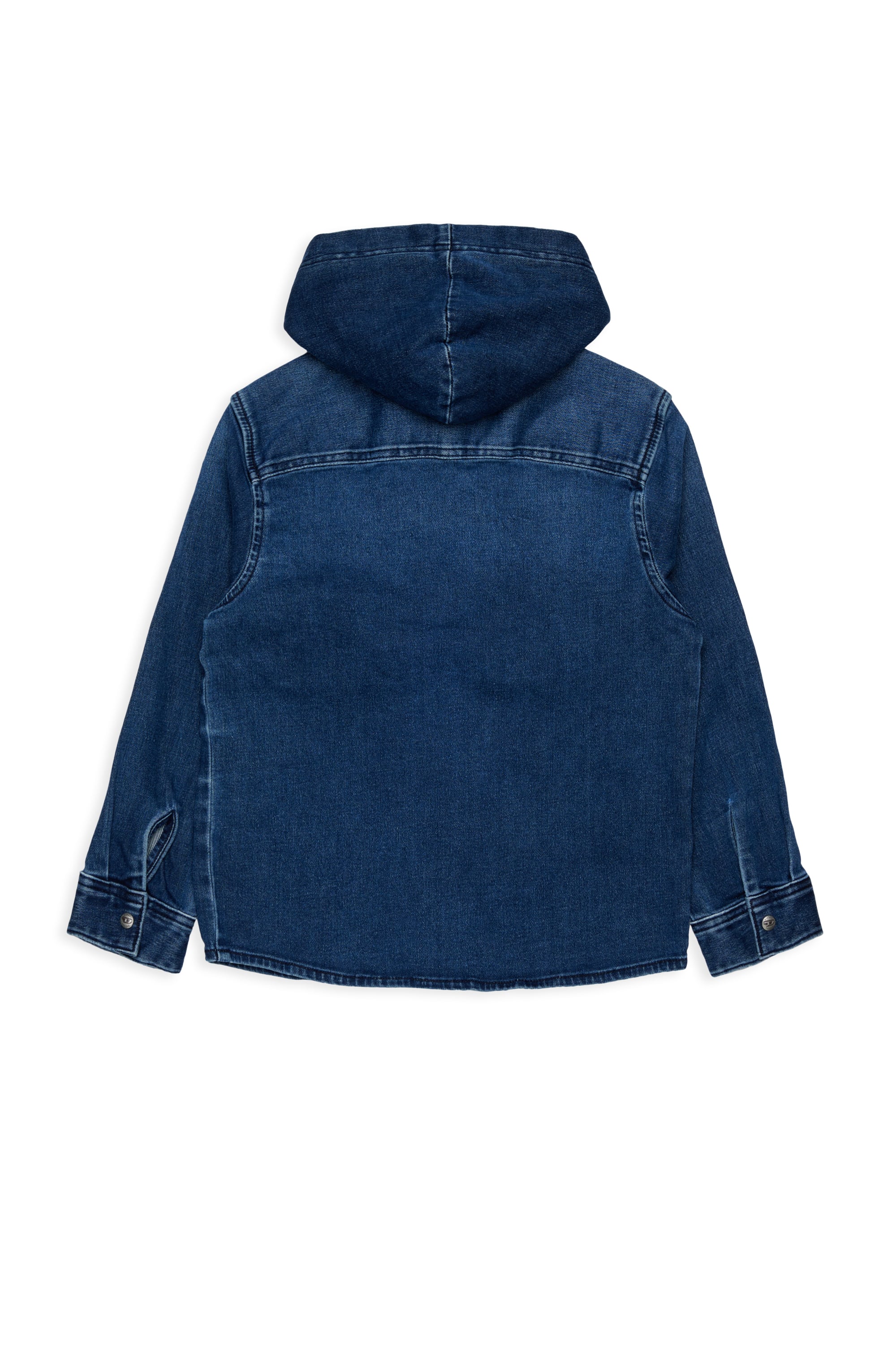 Diesel - CAMPS-OVER JJJ, Man's Hooded shirt in shadow-effect JoggJeans in Dark Blue - 2