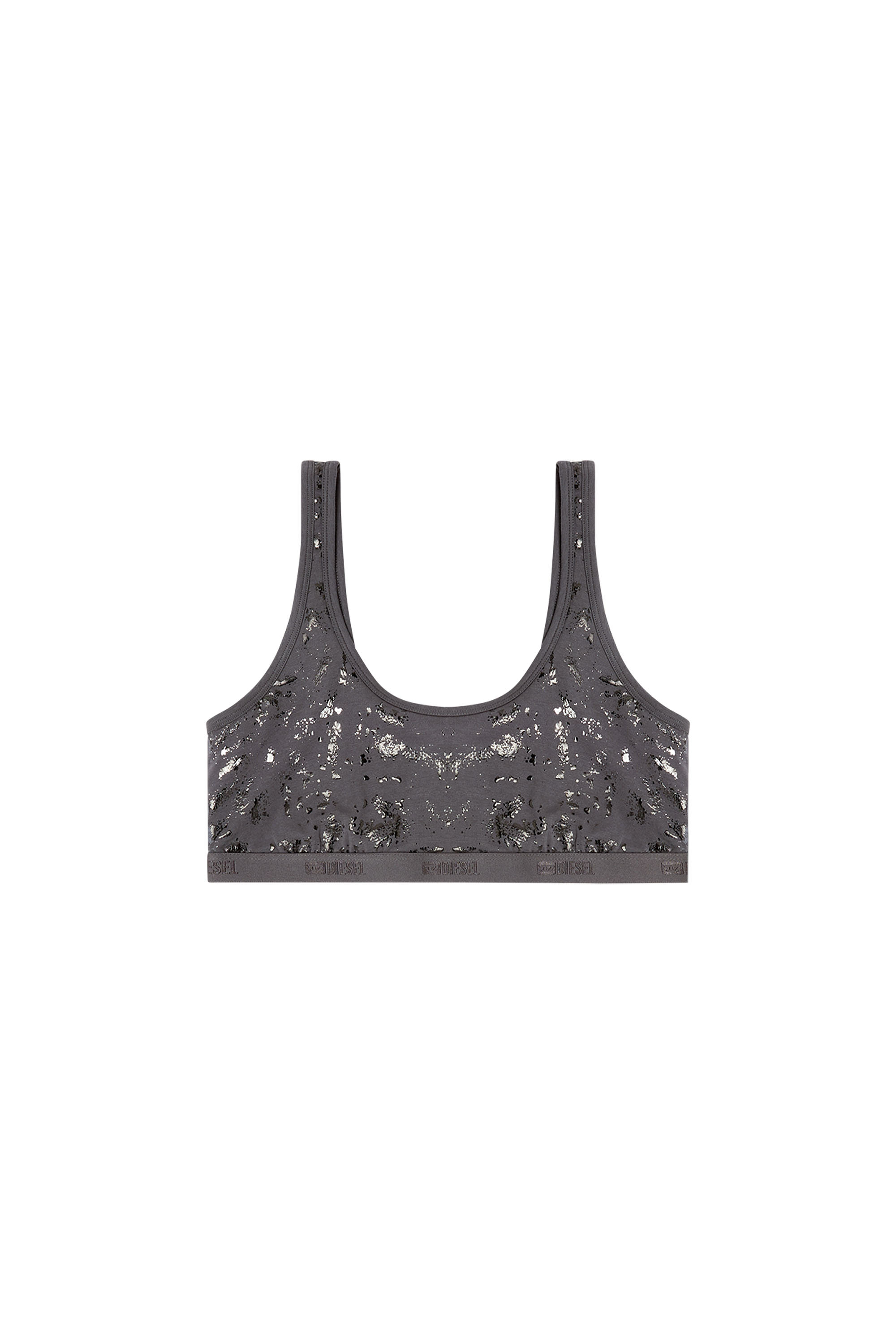 Diesel - ORIBA-GFT, Woman's Stretch-cotton bralette with metallic print in null - 4