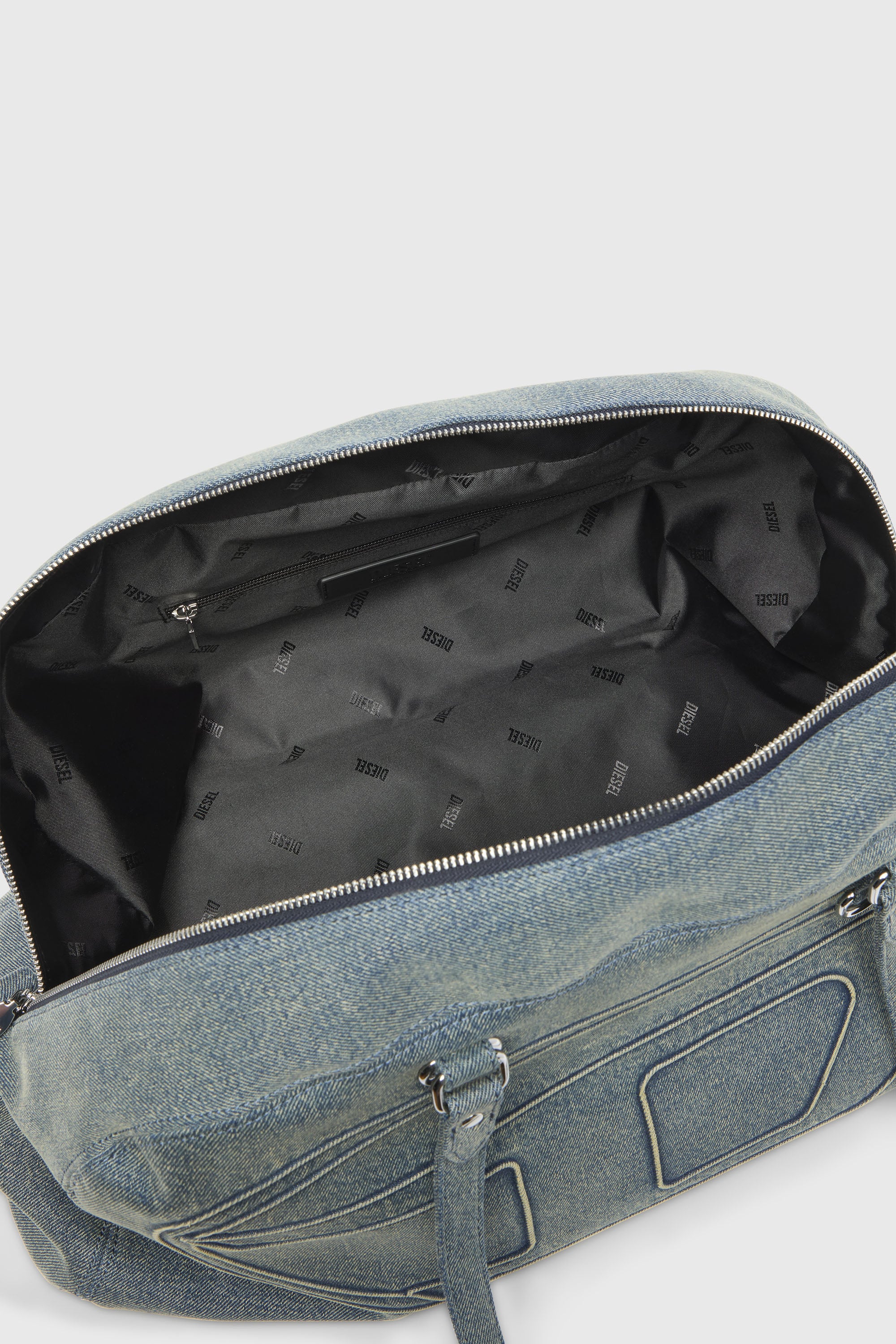 Diesel - 1DR DOME SOFT DUFFLE XL, Unisex's 1DR Dome-Duffle bag in denim with Oval D logo in Light Blue - 4