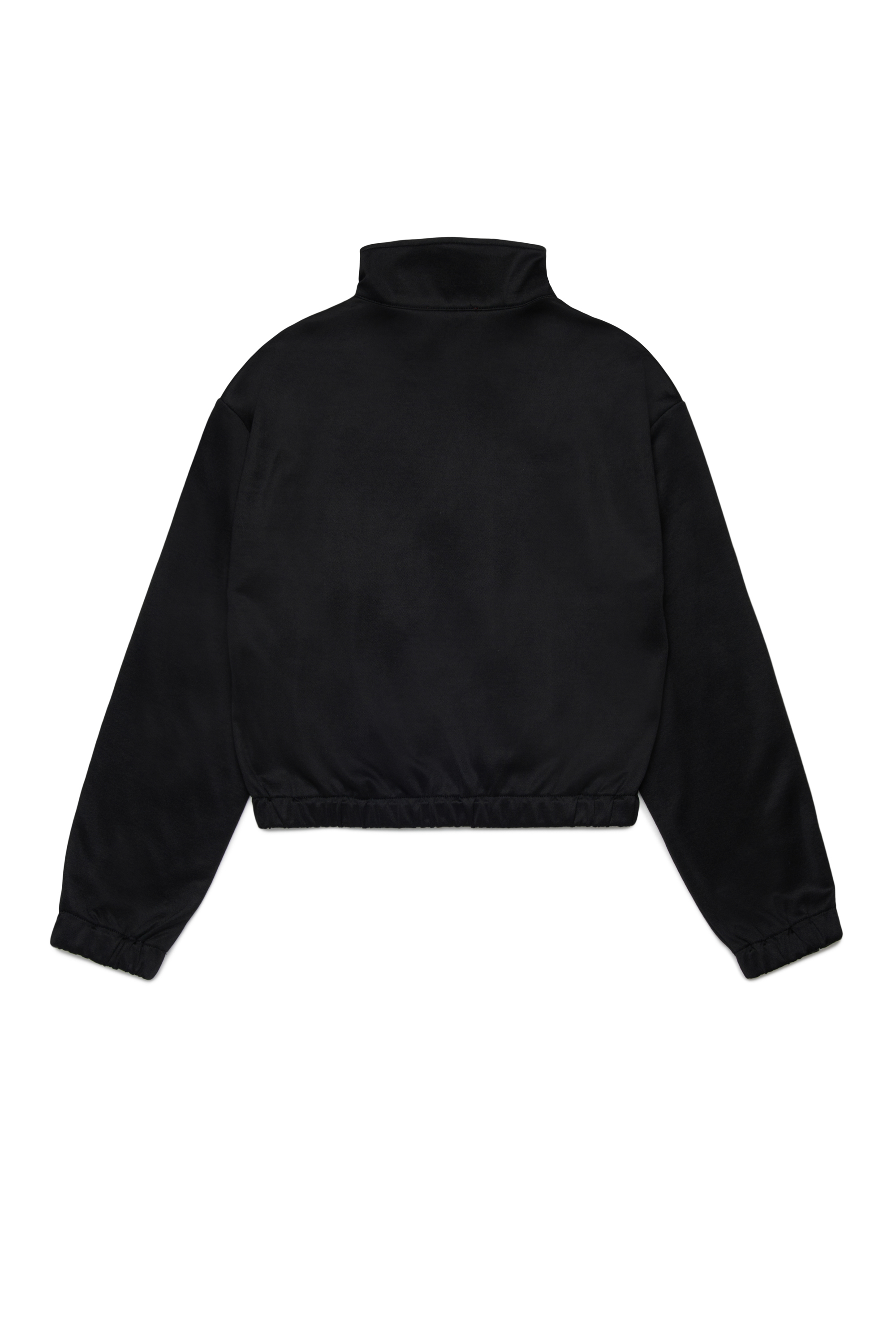 Diesel - STREET, Woman's Cropped sweatshirt with contrast zip in Black - 2