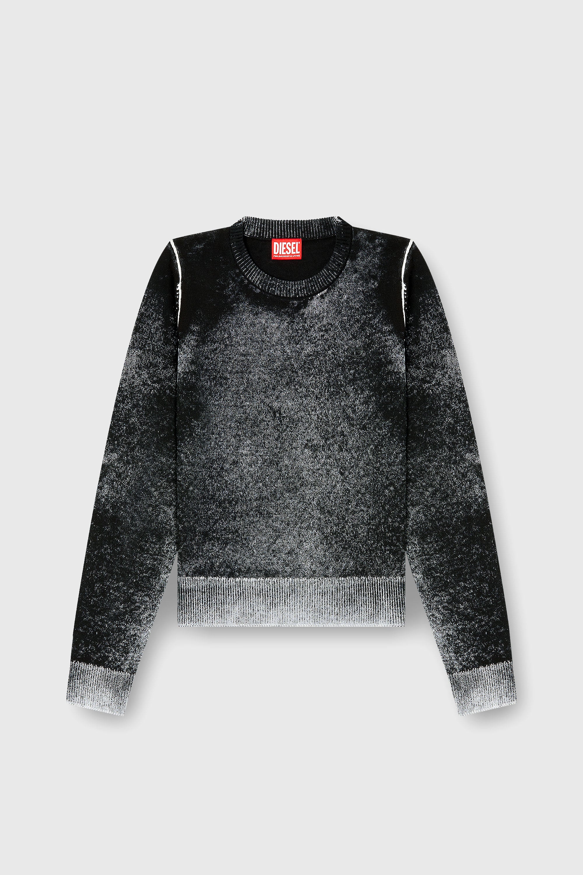 Diesel - M-LOVRE, Woman's Jumper with faded reverse print in Grey/Black - 1