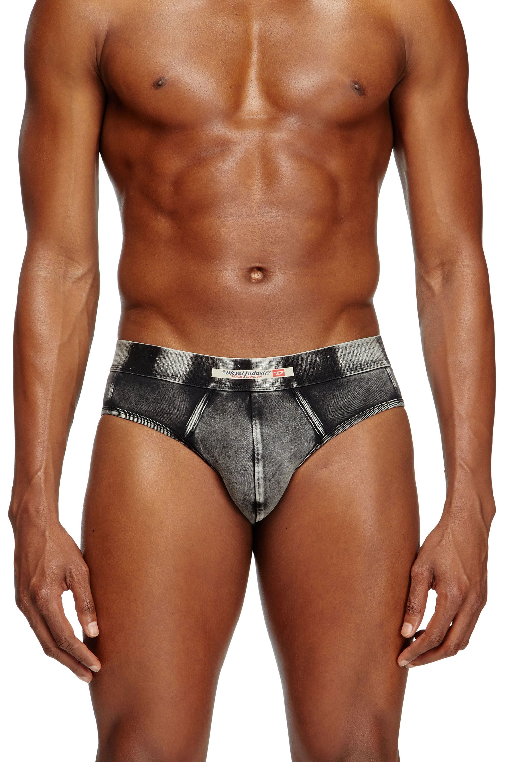 Diesel - ANDRE-DNM, Man's Denim-effect briefs in Black - 2