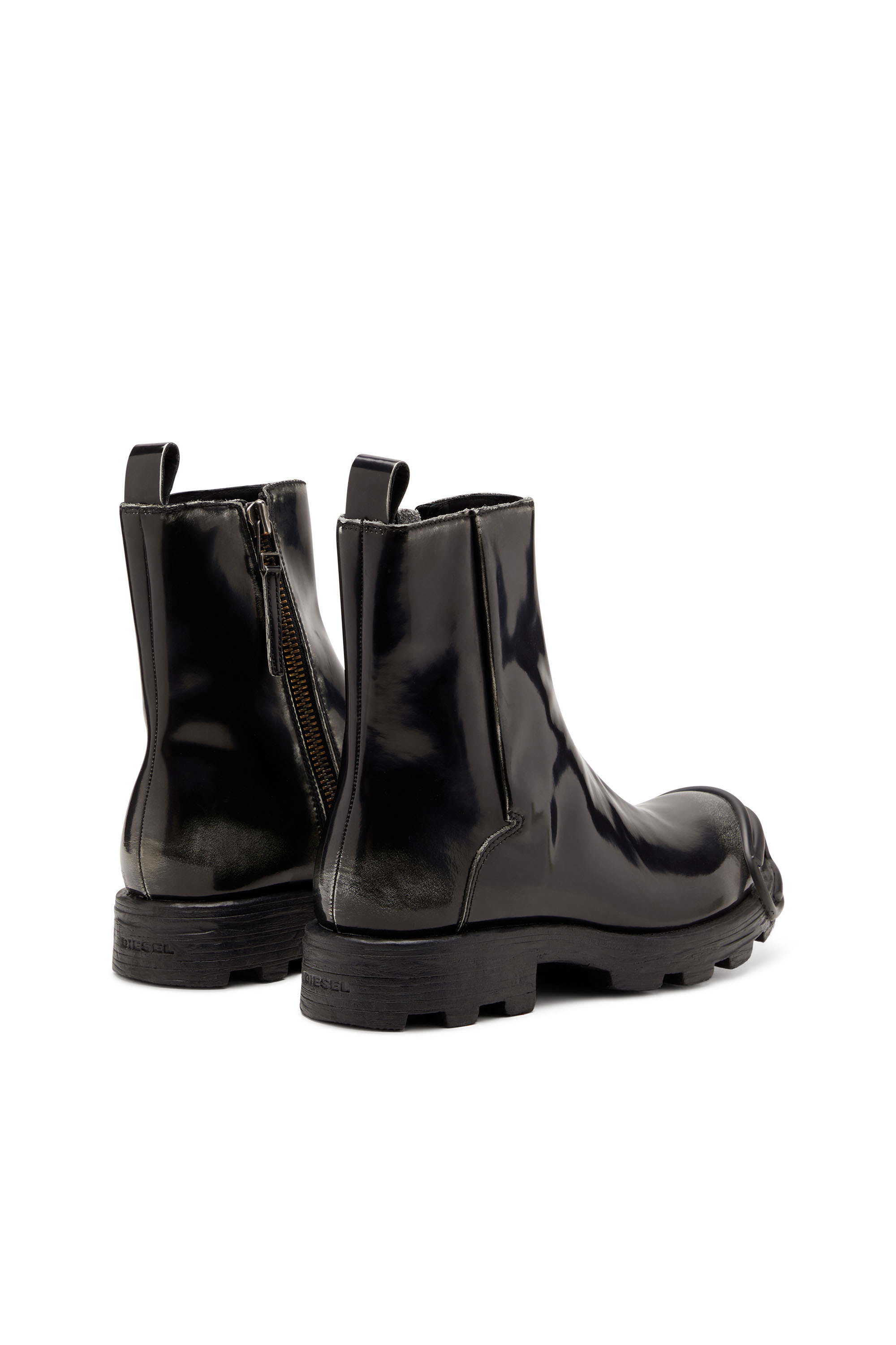 D-HAMMER BT ZIP D, Black Diesel - D-HAMMER BT ZIP D, Man's D-Hammer - Leather boots with zipper in Black - 3
