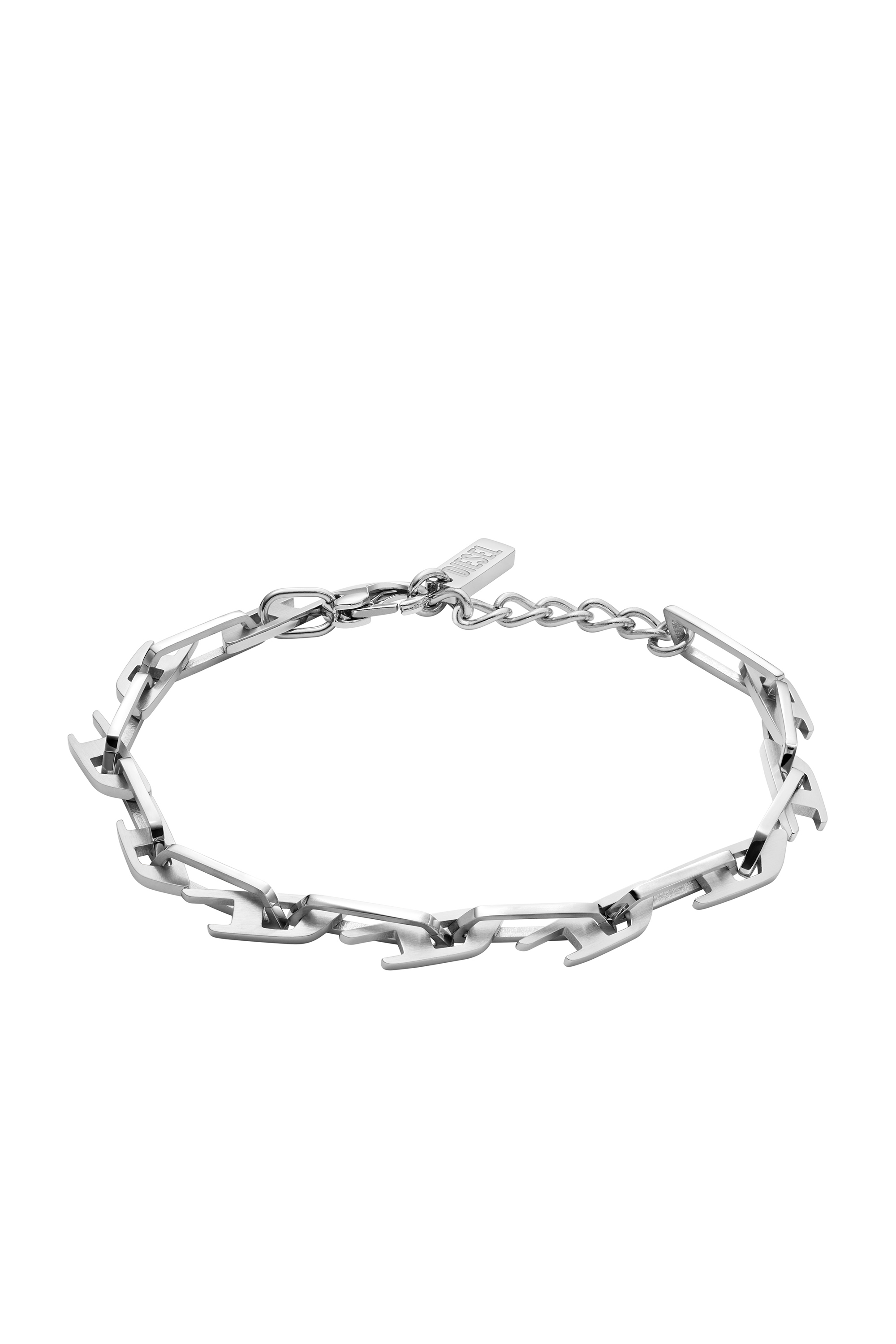 Diesel - DX1536040, Unisex's Stainless Steel Interlocking D Logo Chain Bracelet in Silver - 1