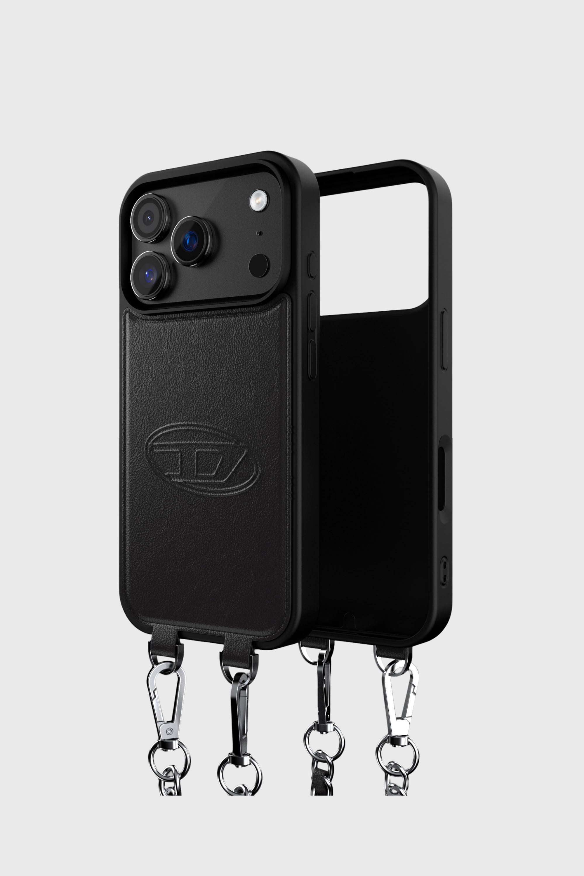 Diesel - 60662 MOULDED CASE, Unisex's Oval D case with wrist strap and MagSafe for iPhone 17 Pro in Black - 1