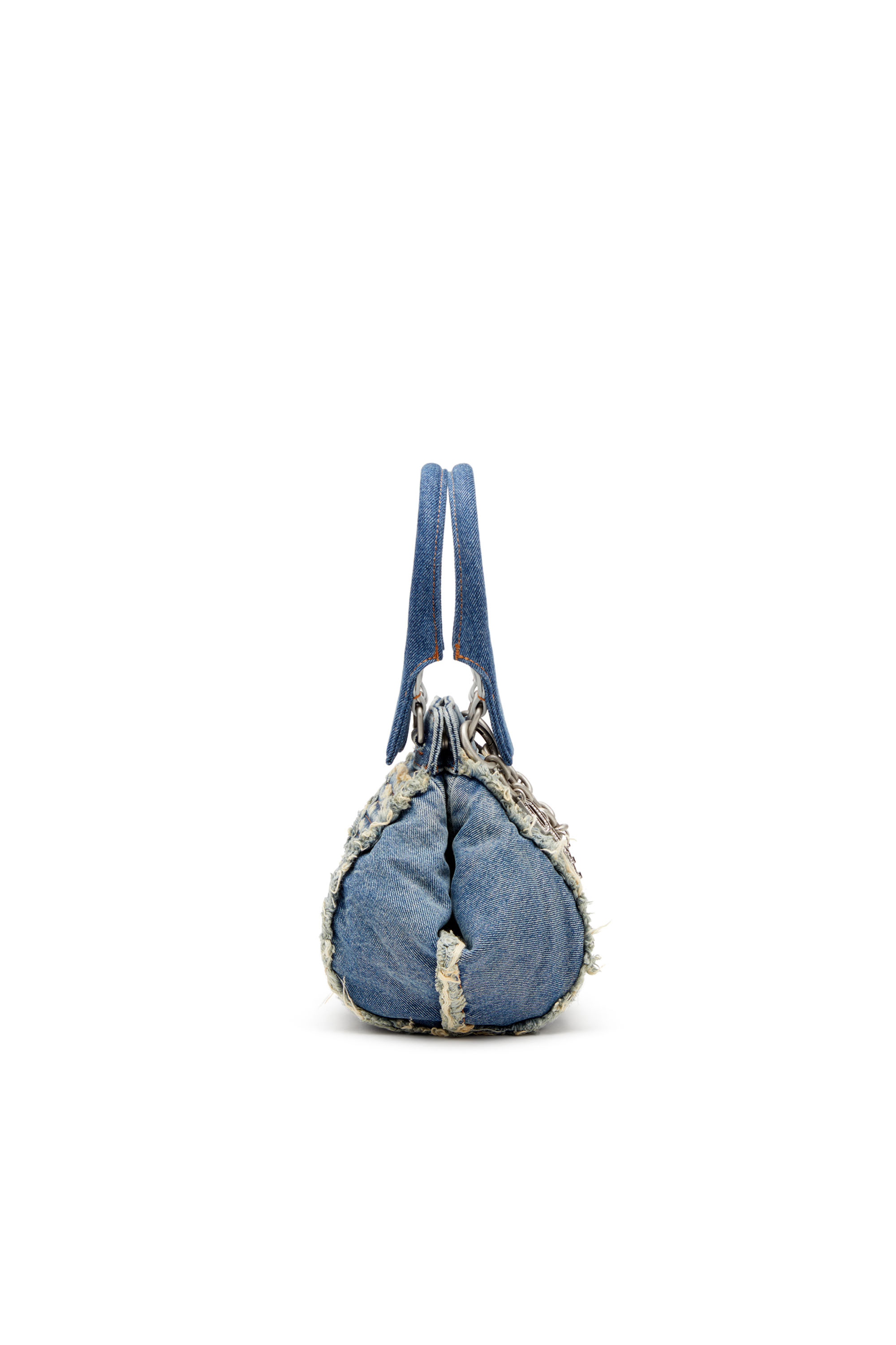 Diesel - D-VINA-XS, Woman's D-Vina-Xs-Handbag in distressed quilted denim in Blue - 5