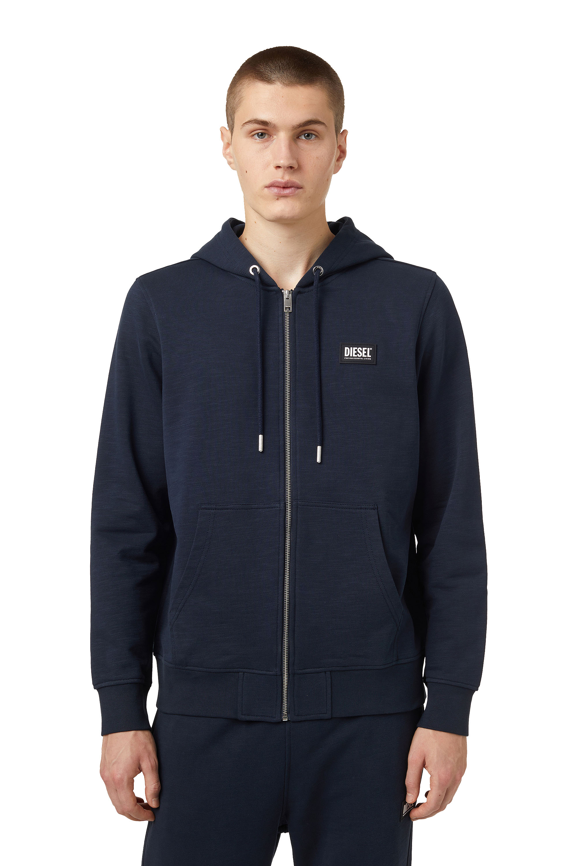 S-GIRK-HOOD-ZIP-B2, Dark Blue - Sweaters