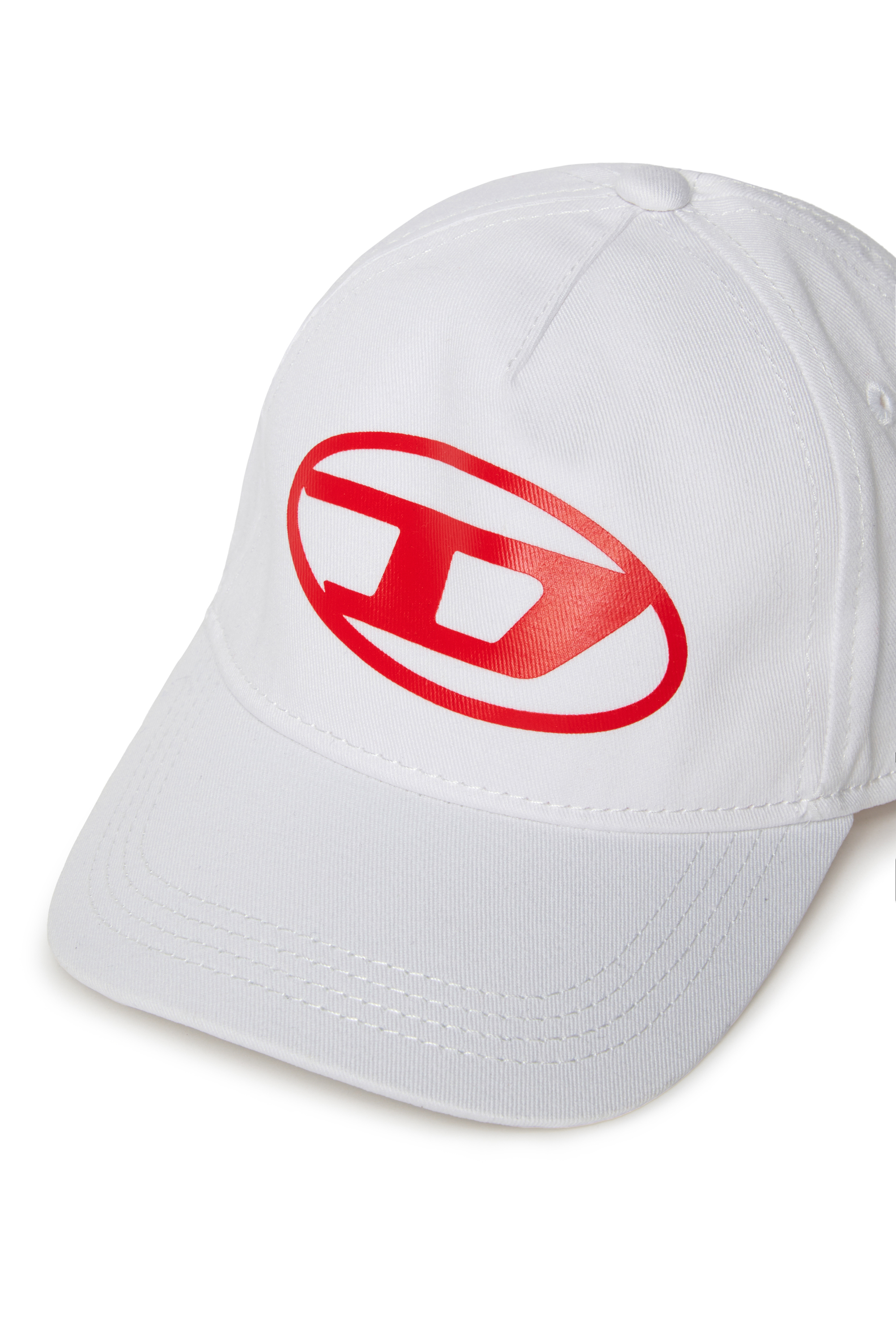 Diesel - FIMBOB, Unisex's Baseball cap with Oval D print in White - 3