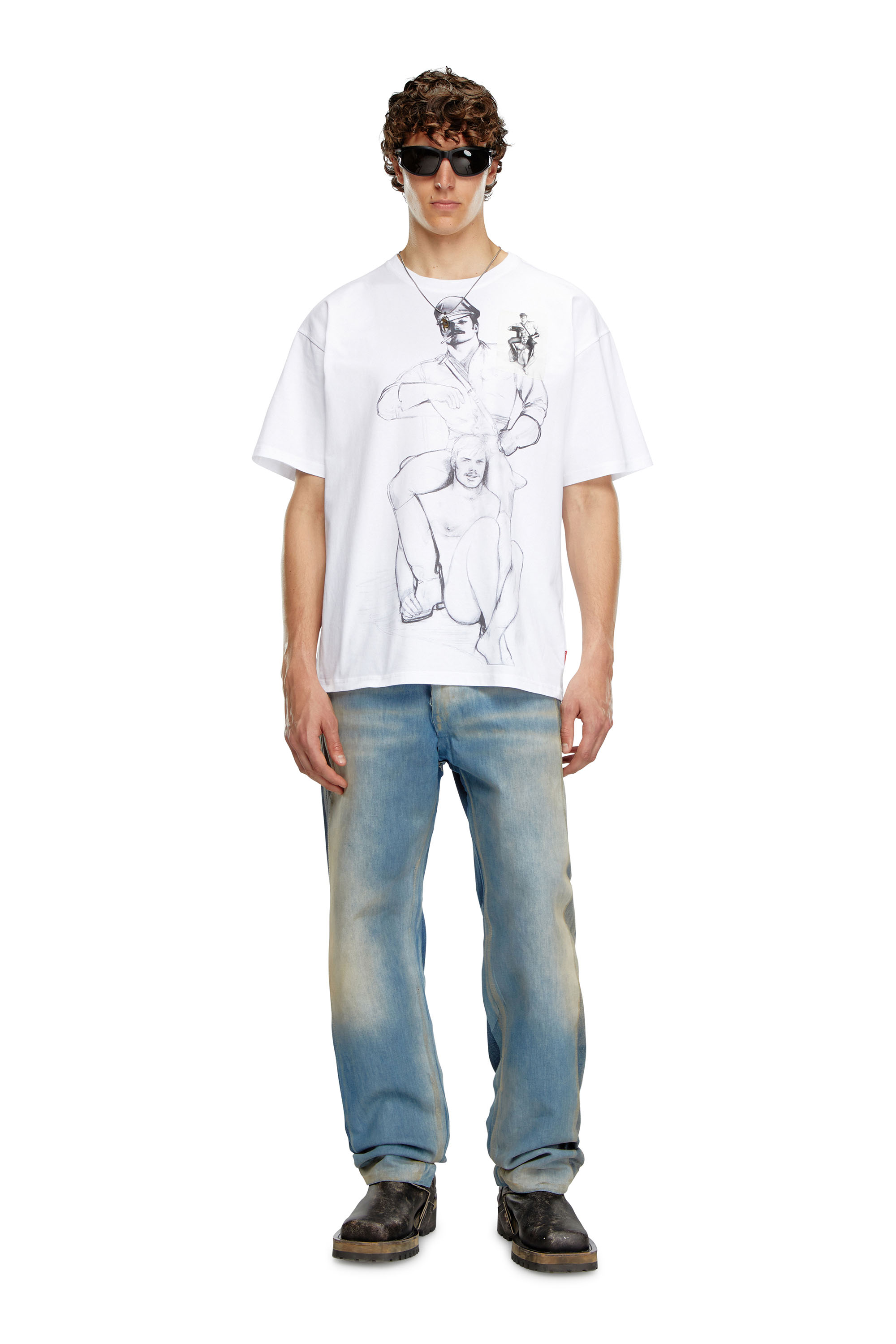 Diesel - PR-T-BOXT-TOF, Unisex T-shirt with prints and patches in White - Image 3