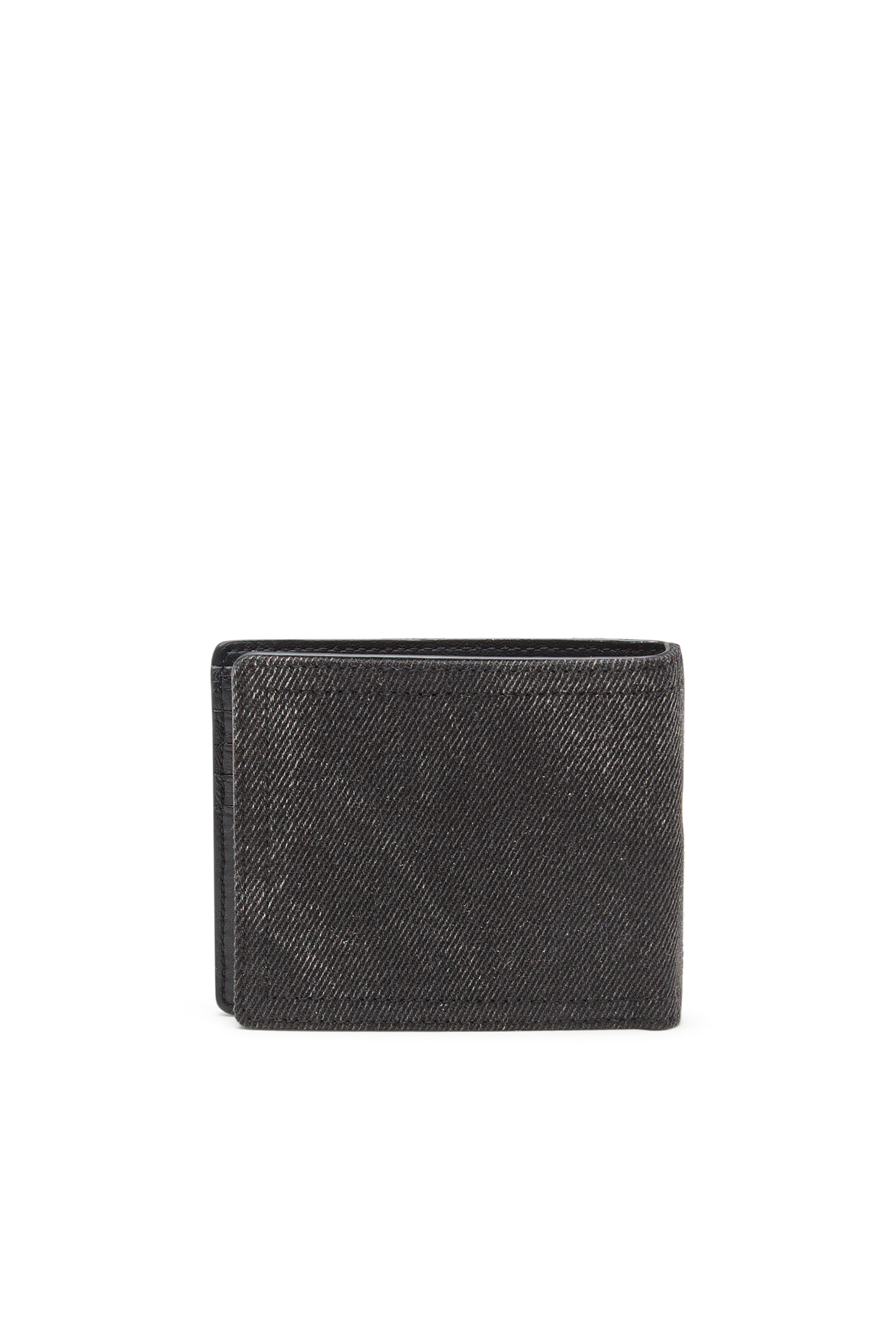 Diesel - MULTI-PKTS BI FOLD COIN S 3D, Man's Denim wallet with logo in Black - 2