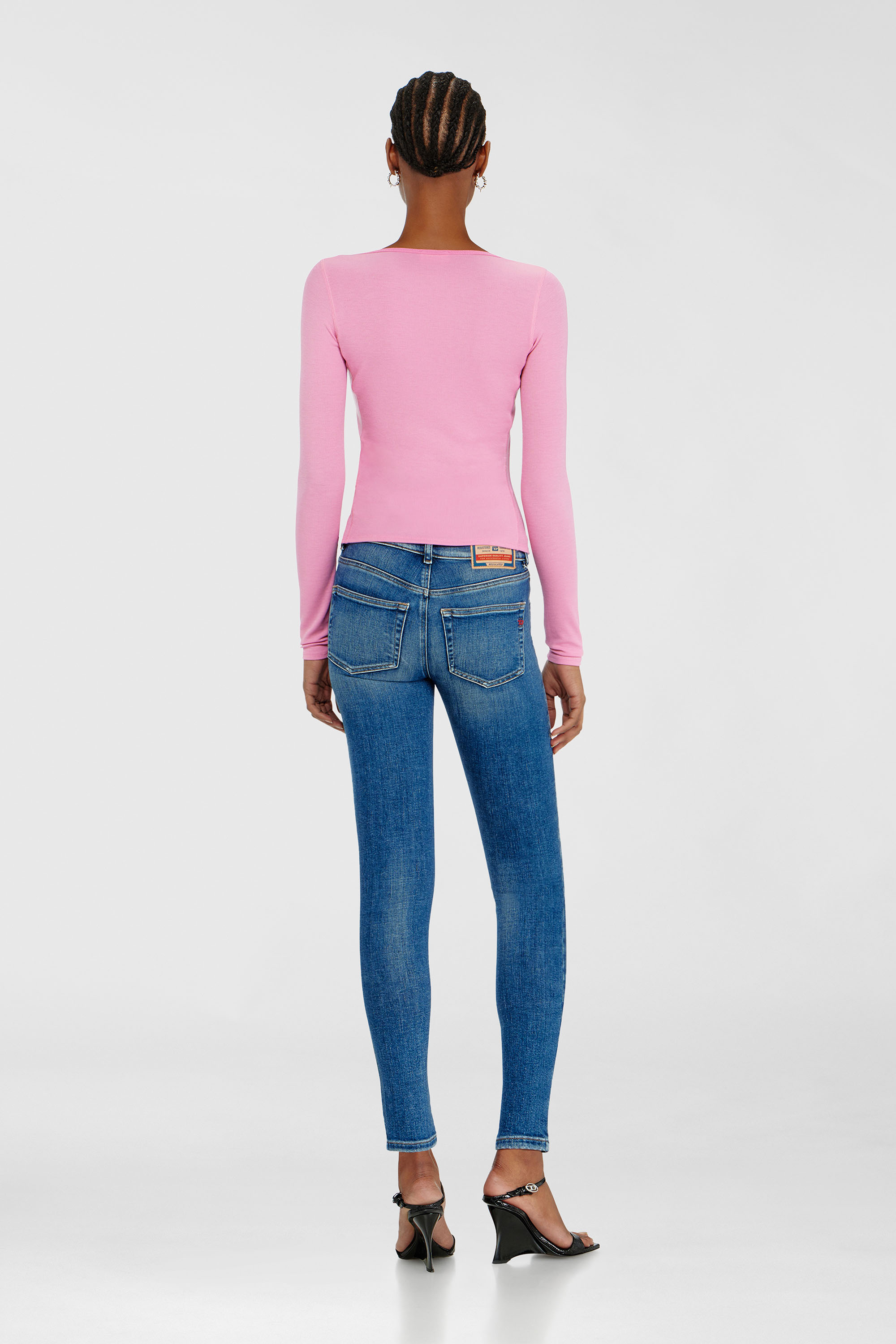 Diesel - Woman's Skinny Jeans 2017 Slandy 09P71, Medium blue - 3