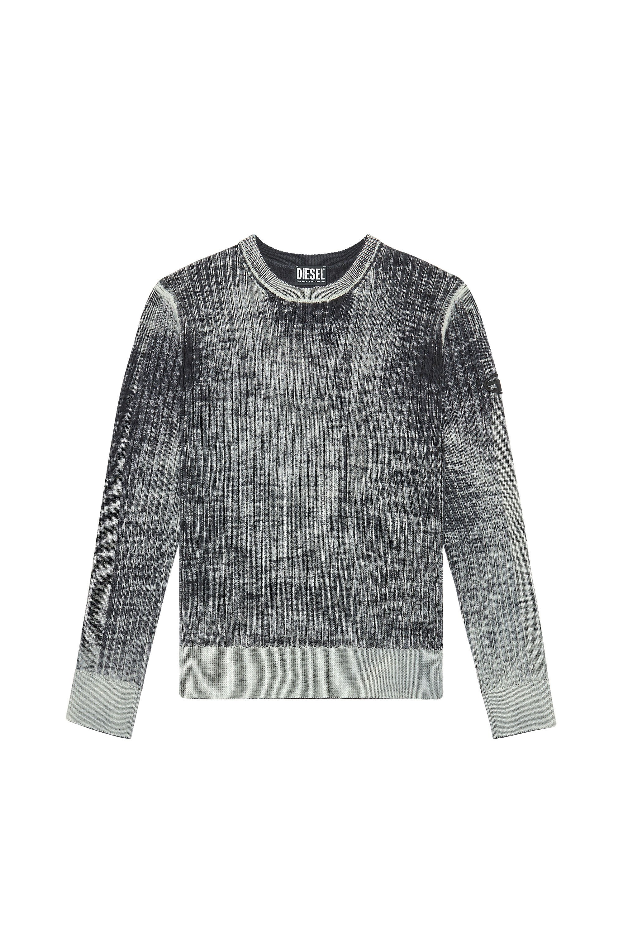 Diesel - K-ANDELERO, Man Printed wool jumper in Grey - Image 3
