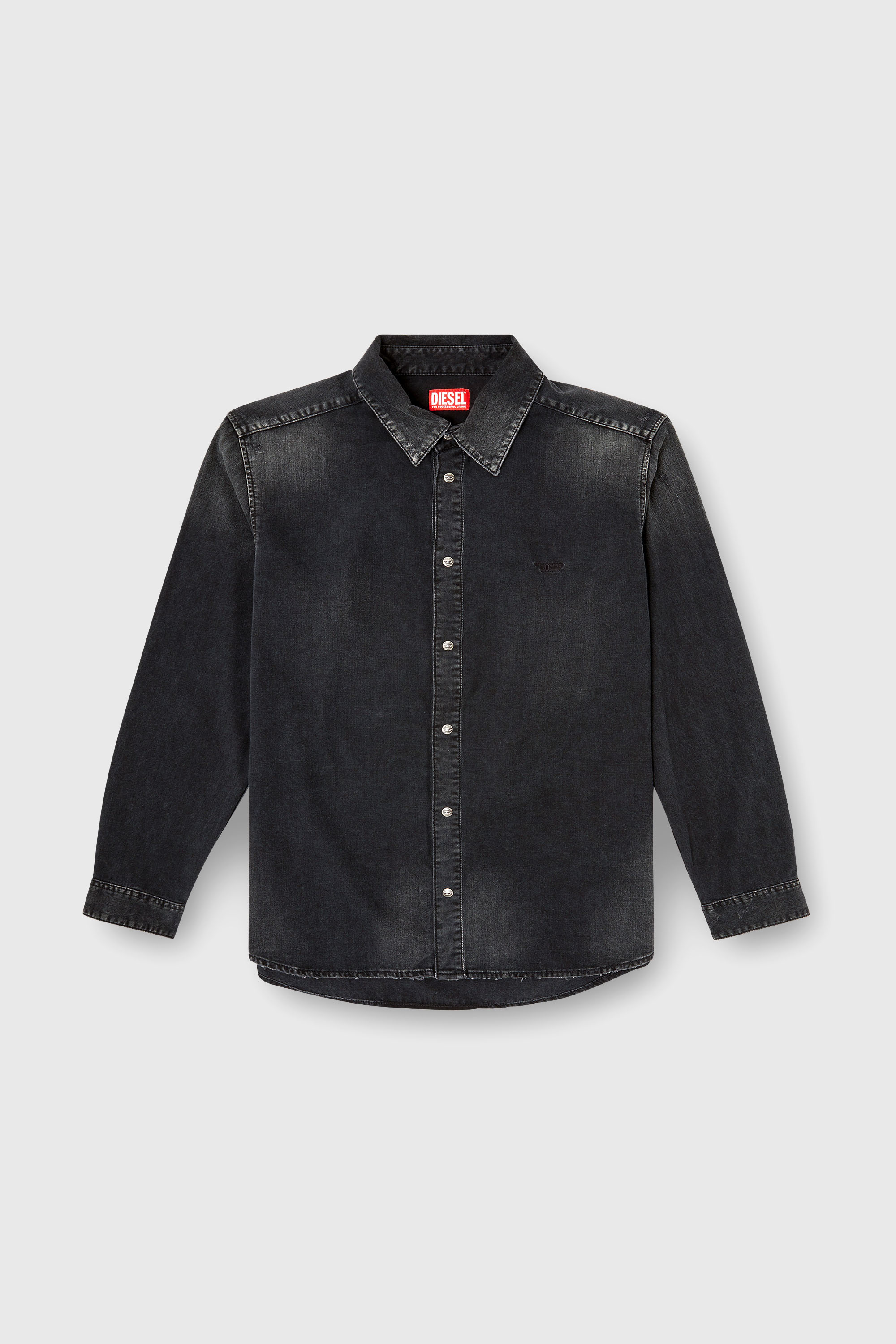 Diesel - D-SIMPLY, Man's Long-sleeve denim shirt in Black - 1