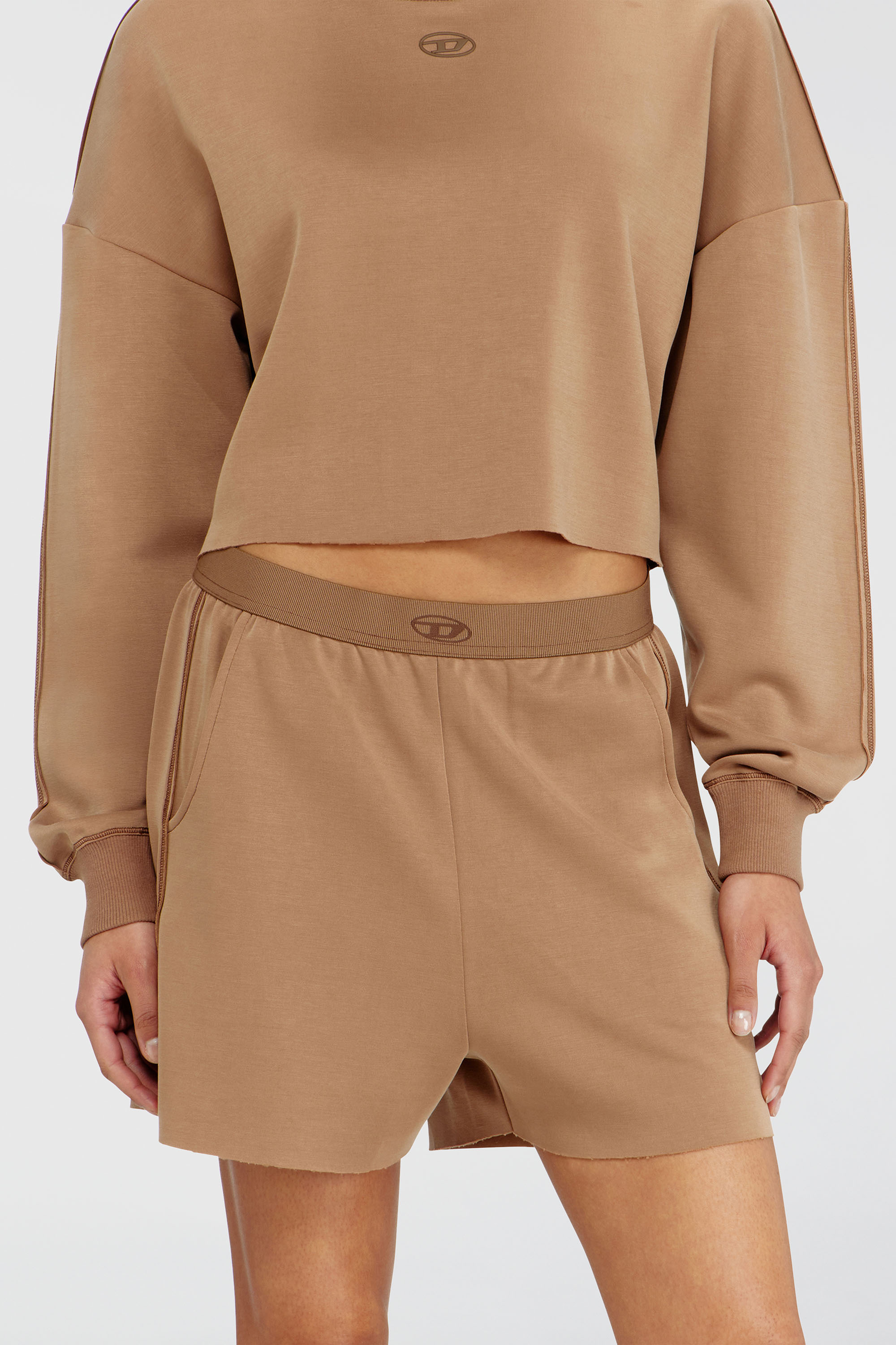 Diesel - MARTHA-UTLT, Woman's Shorts in light stretch scuba in Brown - 1