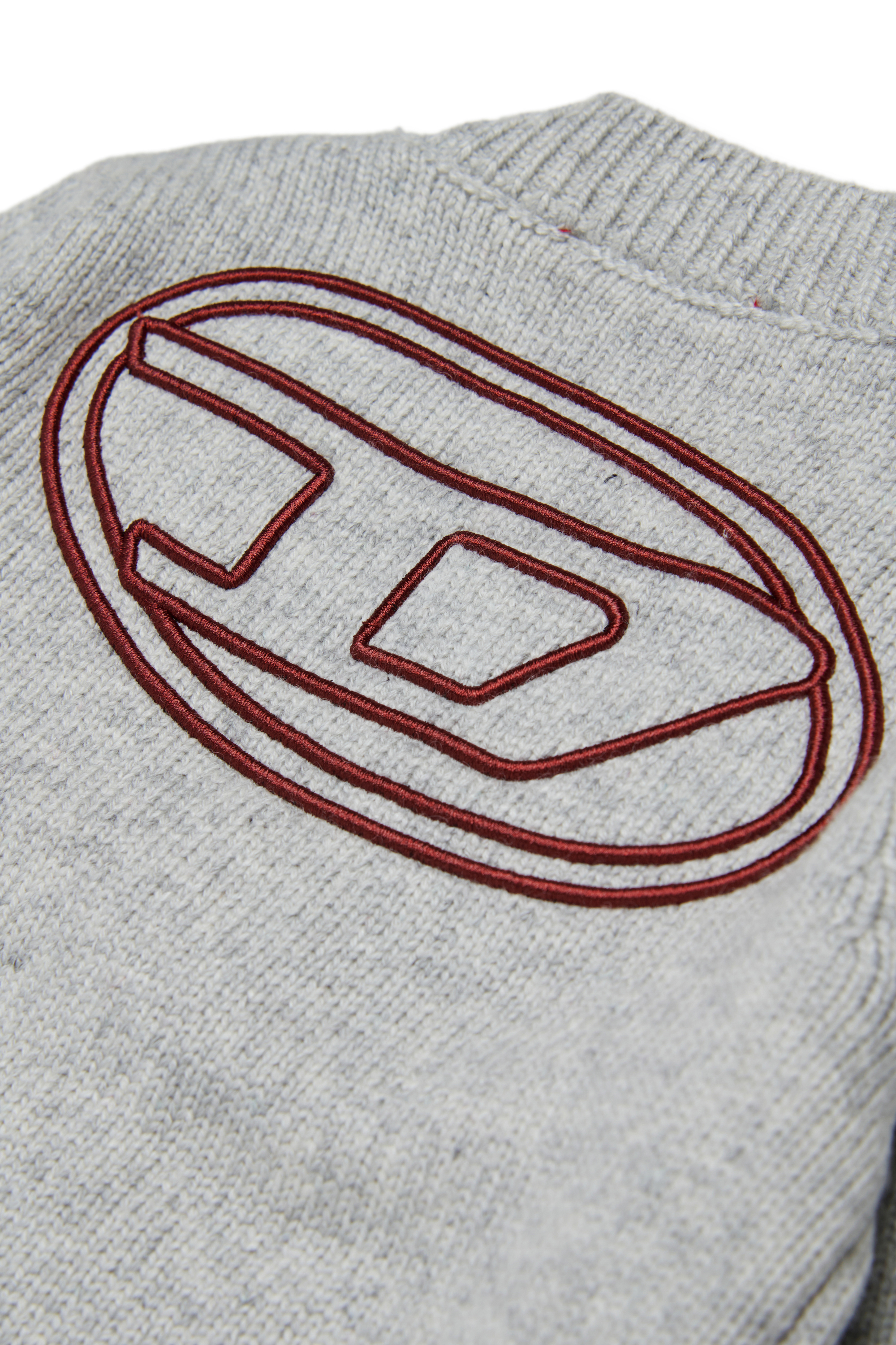 Diesel - KOLYB, Man's Cashmere-enriched cardigan with big Oval D in Grey - 4