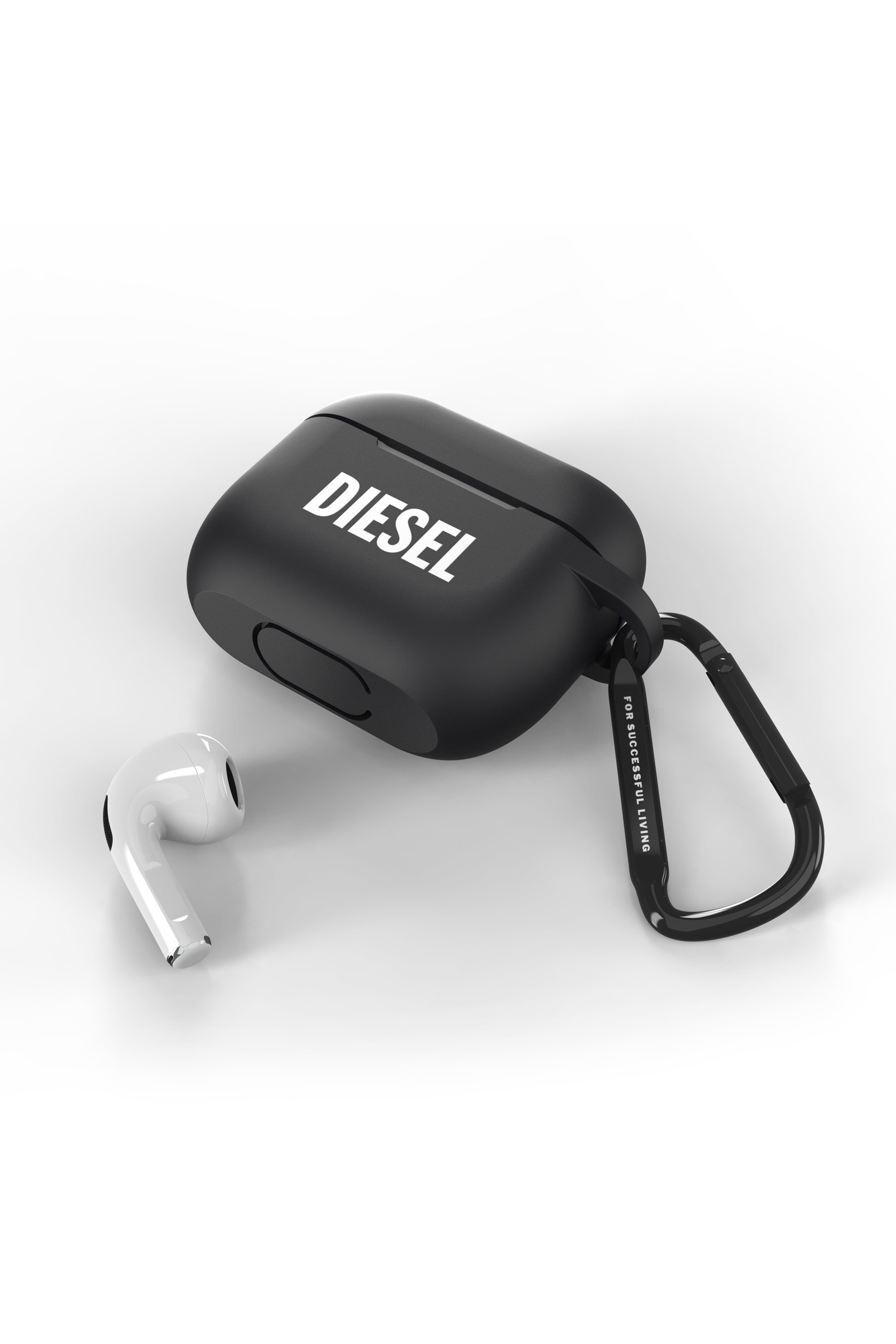 Diesel - 45829 AIRPOD CASE, Unisex Airpod case silicone  for AirPods 4 in Black - Image 4