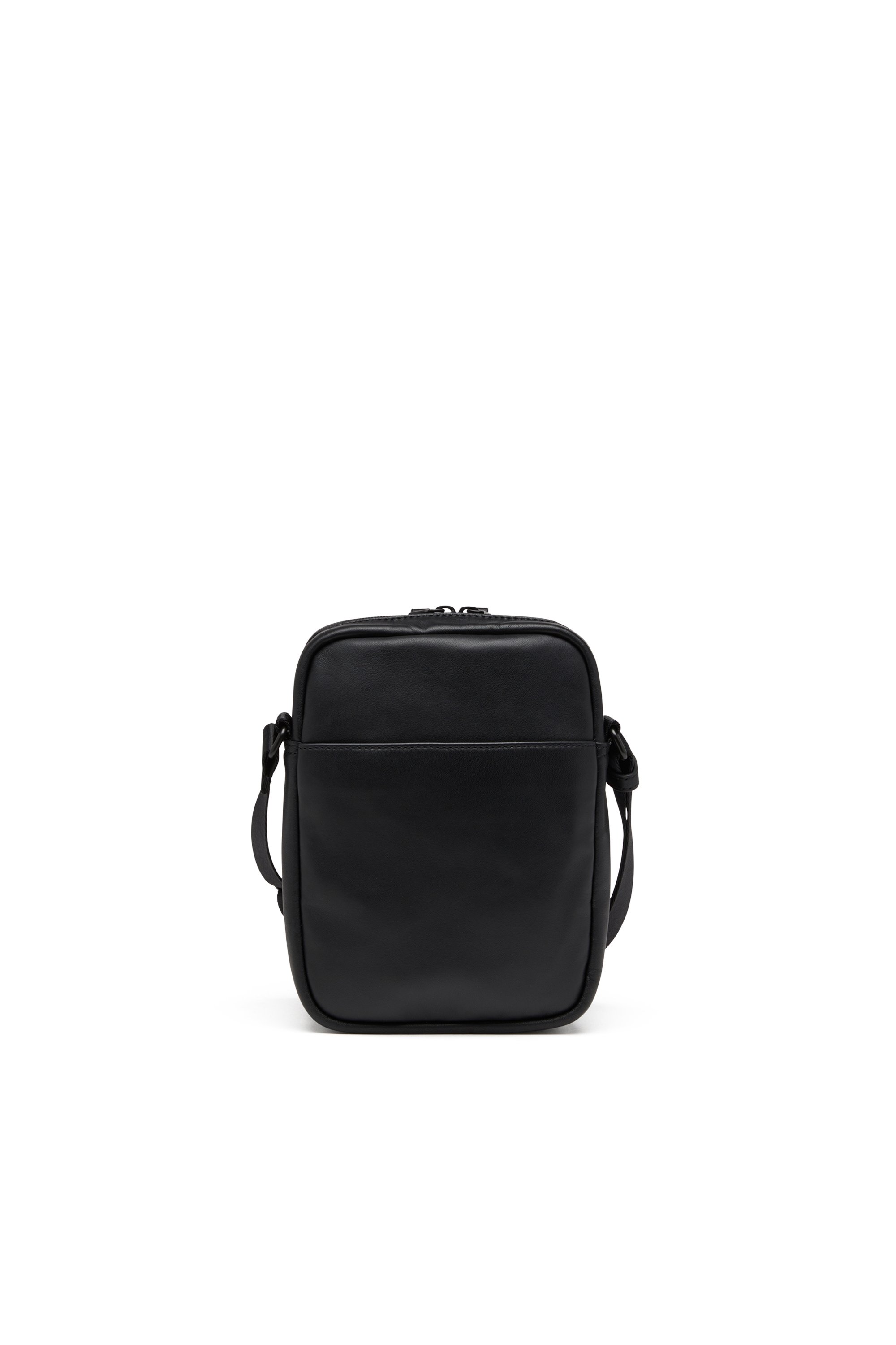 Diesel - RAVE CROSSBODY X, Man's Leather crossbody bag with tonal metal D in Black - 2