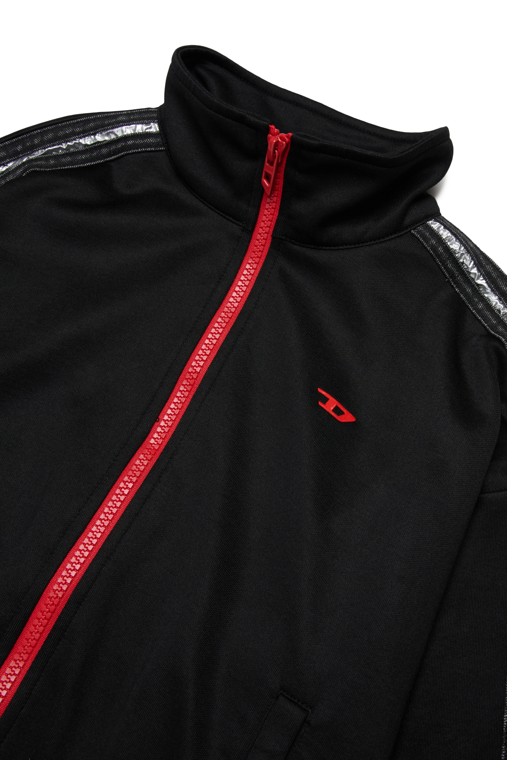 Diesel - STREET, Woman's Cropped sweatshirt with contrast zip in Black - 3