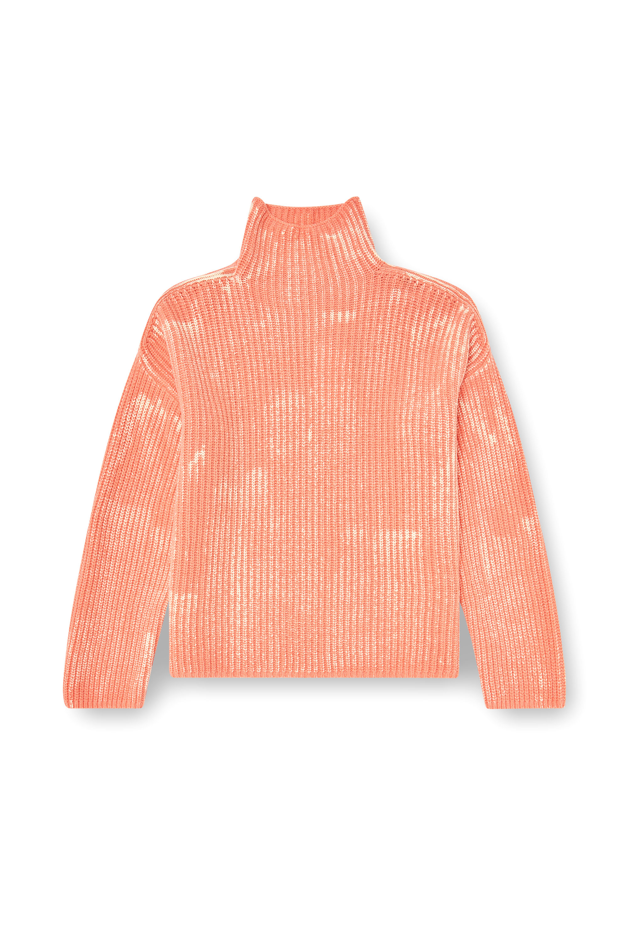 Diesel - M-AMET, Woman's Funnel-neck jumper in ribbed wool blend in null - 2