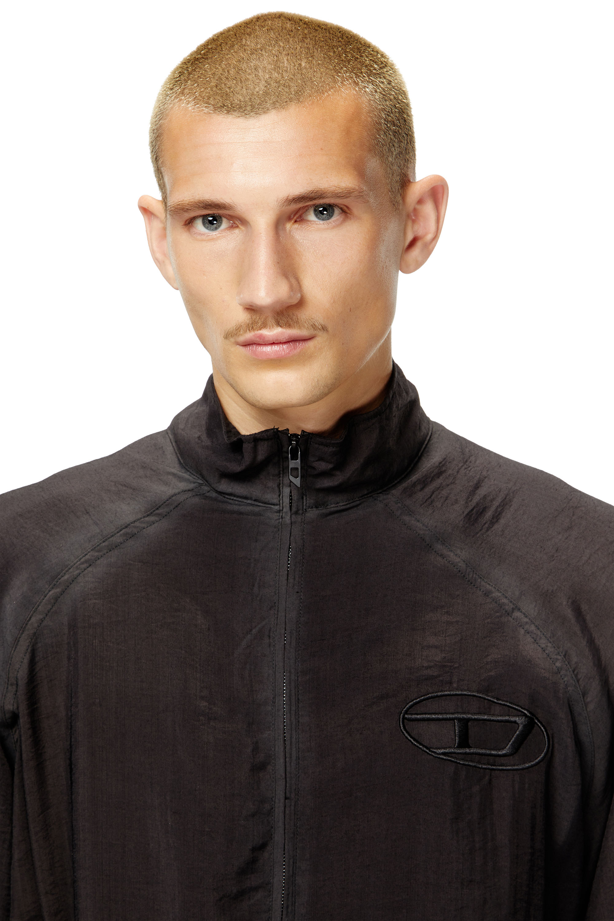 Diesel - J-HENRI-SOUVENIR, Man's Souvenir-style embroidered track jacket in Dark grey - 5